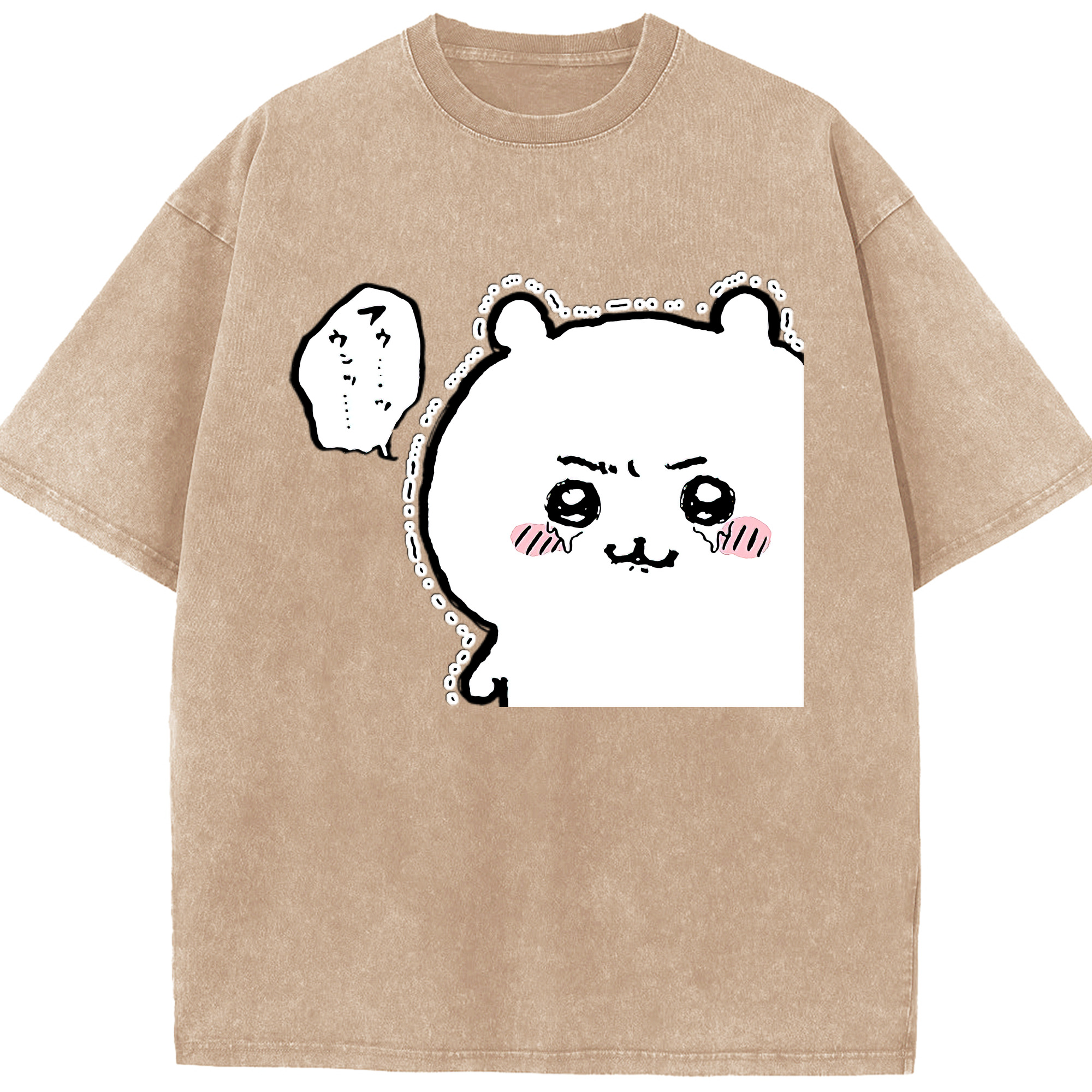 （画像用） ちいかわ ちいかわ Chii-kawa chiikawa 綿100% ヴィンテージ風 半袖Tシャツ（フロントプリント）