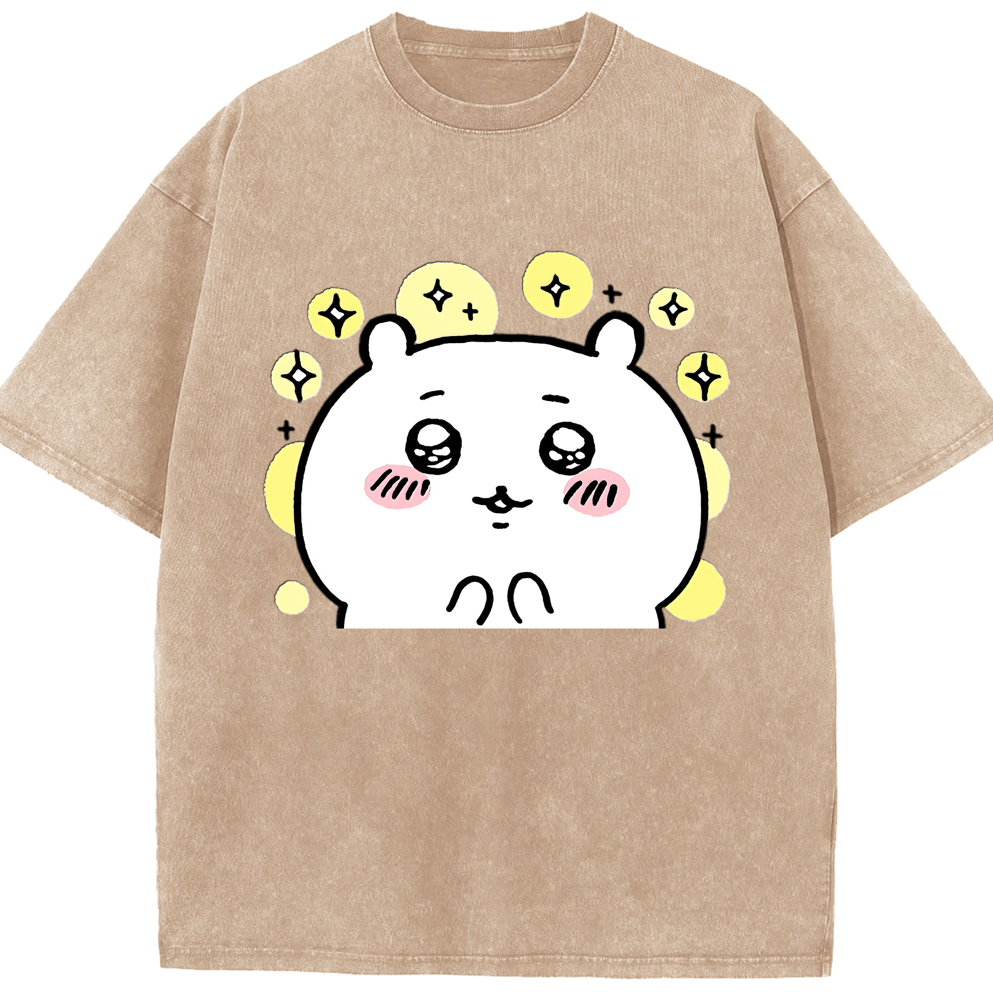 （画像用） ちいかわ ちいかわ Chii-kawa chiikawa 綿100% ヴィンテージ風 半袖Tシャツ（フロントプリント）