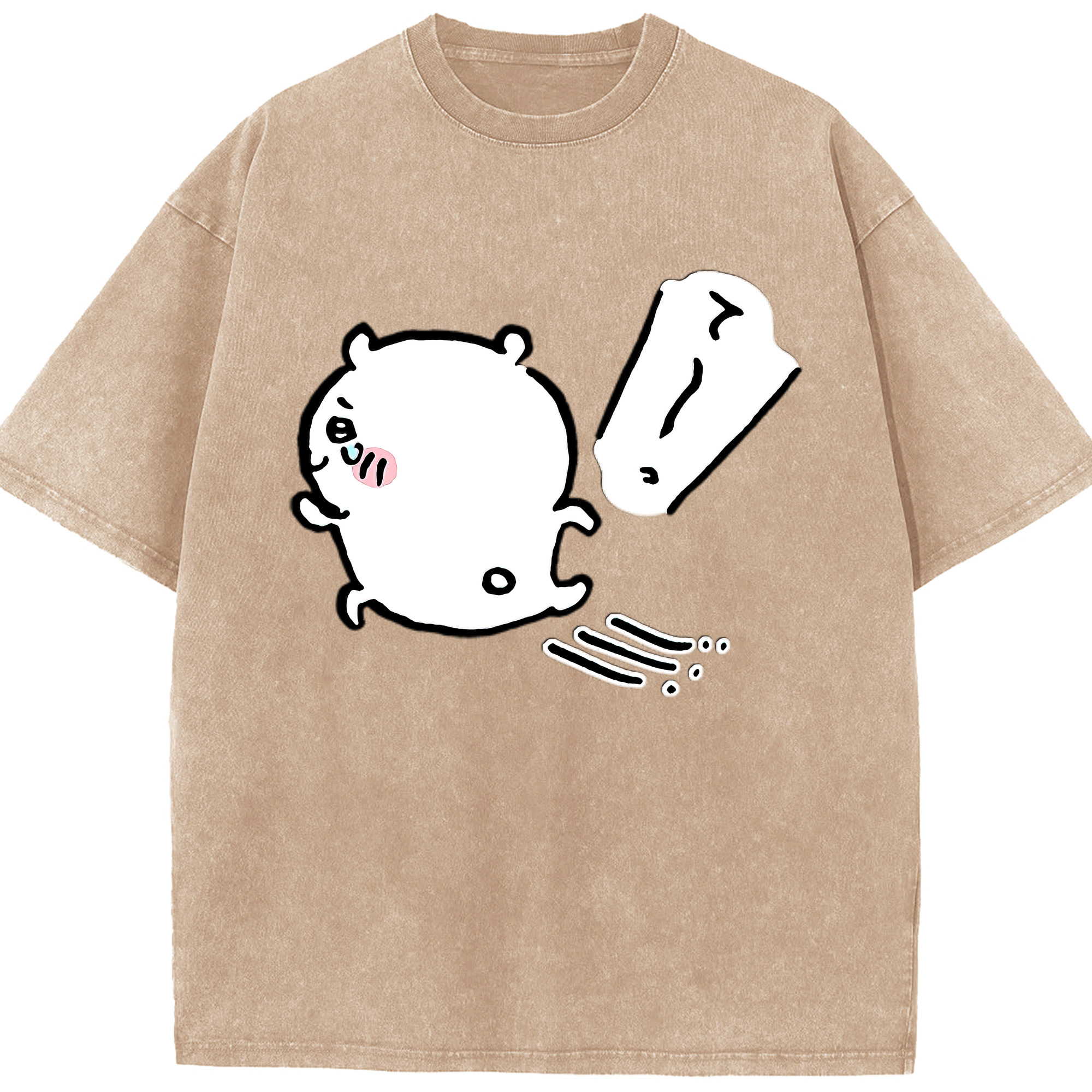 （画像用） ちいかわ ちいかわ Chii-kawa chiikawa 綿100% ヴィンテージ風 半袖Tシャツ（フロントプリント）