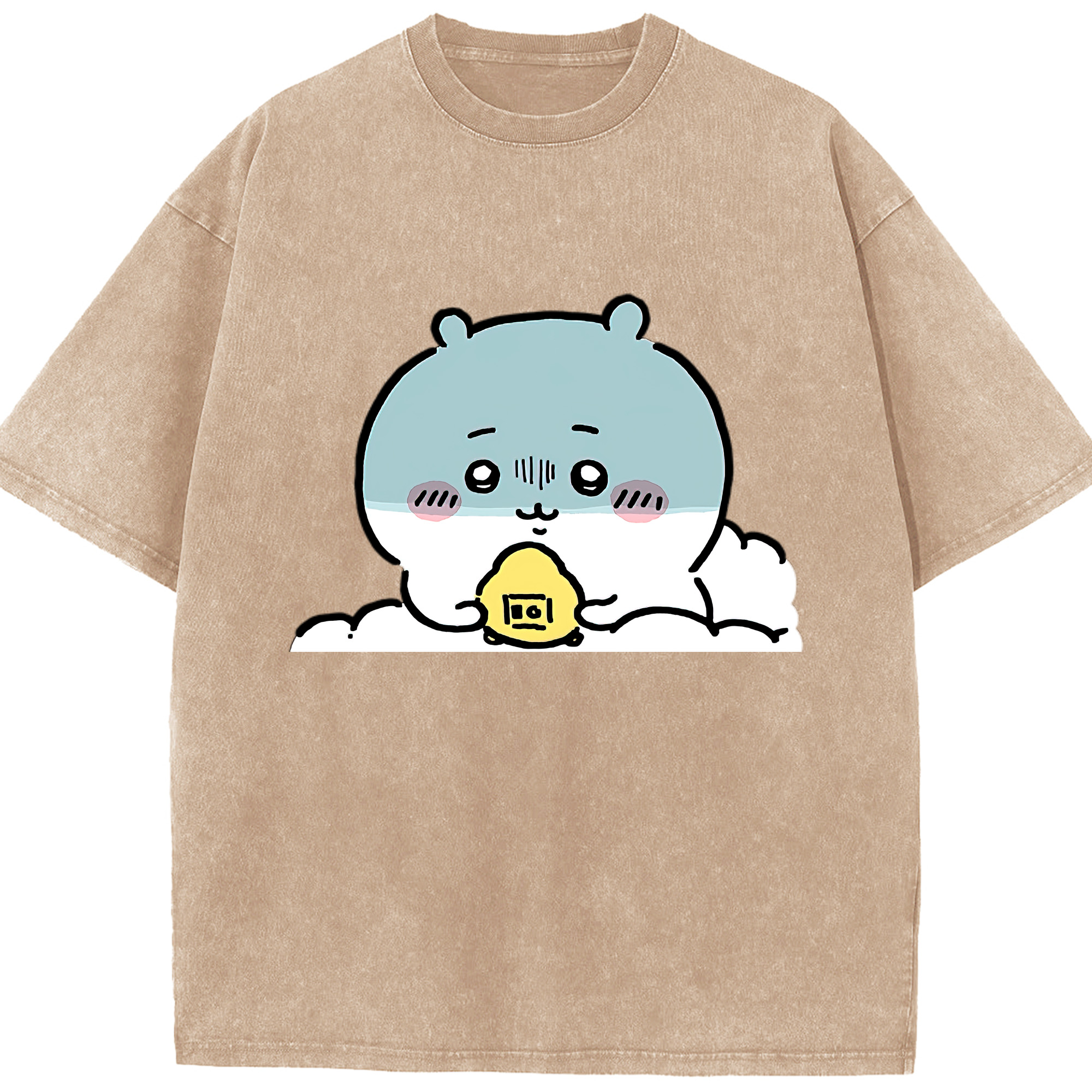 （画像用） ちいかわ ちいかわ Chii-kawa chiikawa 綿100% ヴィンテージ風 半袖Tシャツ（フロントプリント）