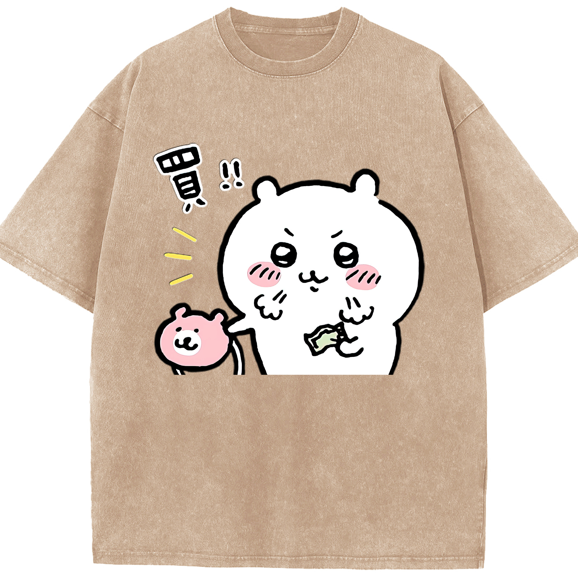 （画像用） ちいかわ ちいかわ Chii-kawa chiikawa 綿100% ヴィンテージ風 半袖Tシャツ（フロントプリント）