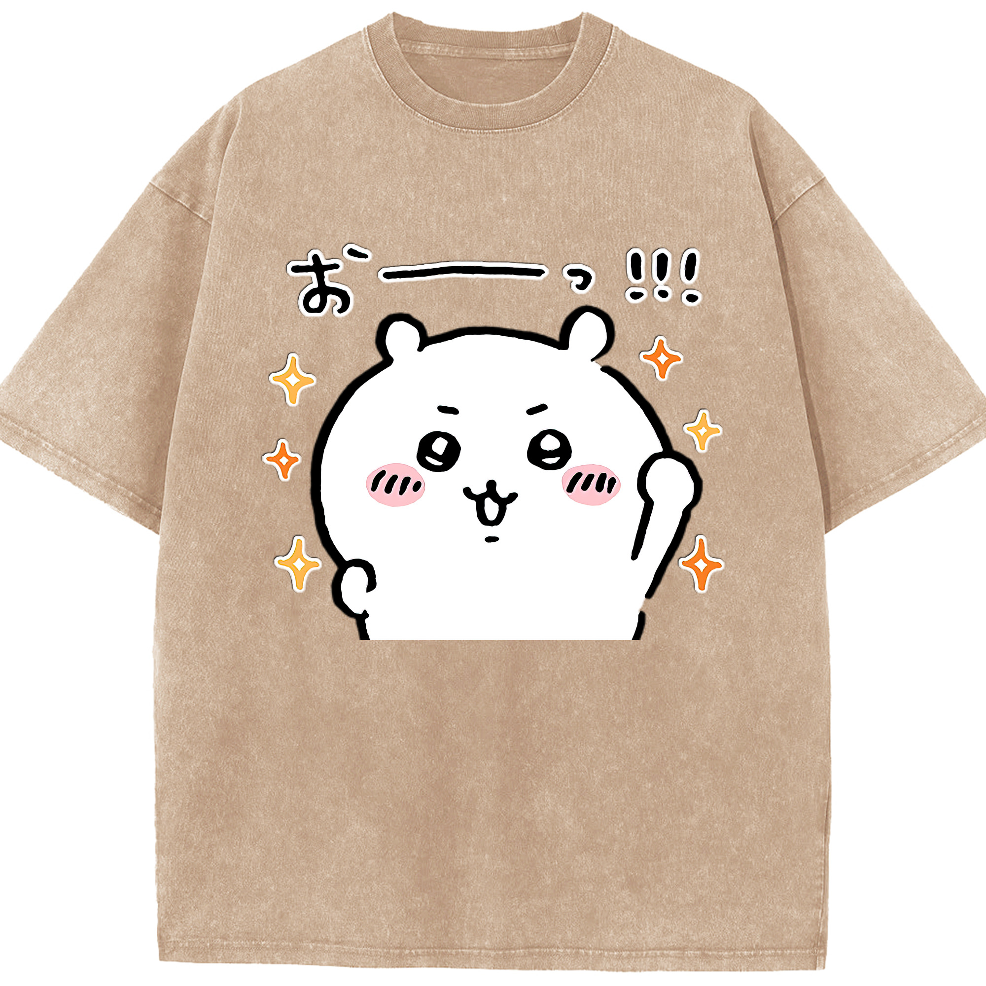 （画像用） ちいかわ ちいかわ Chii-kawa chiikawa 綿100% ヴィンテージ風 半袖Tシャツ（フロントプリント）