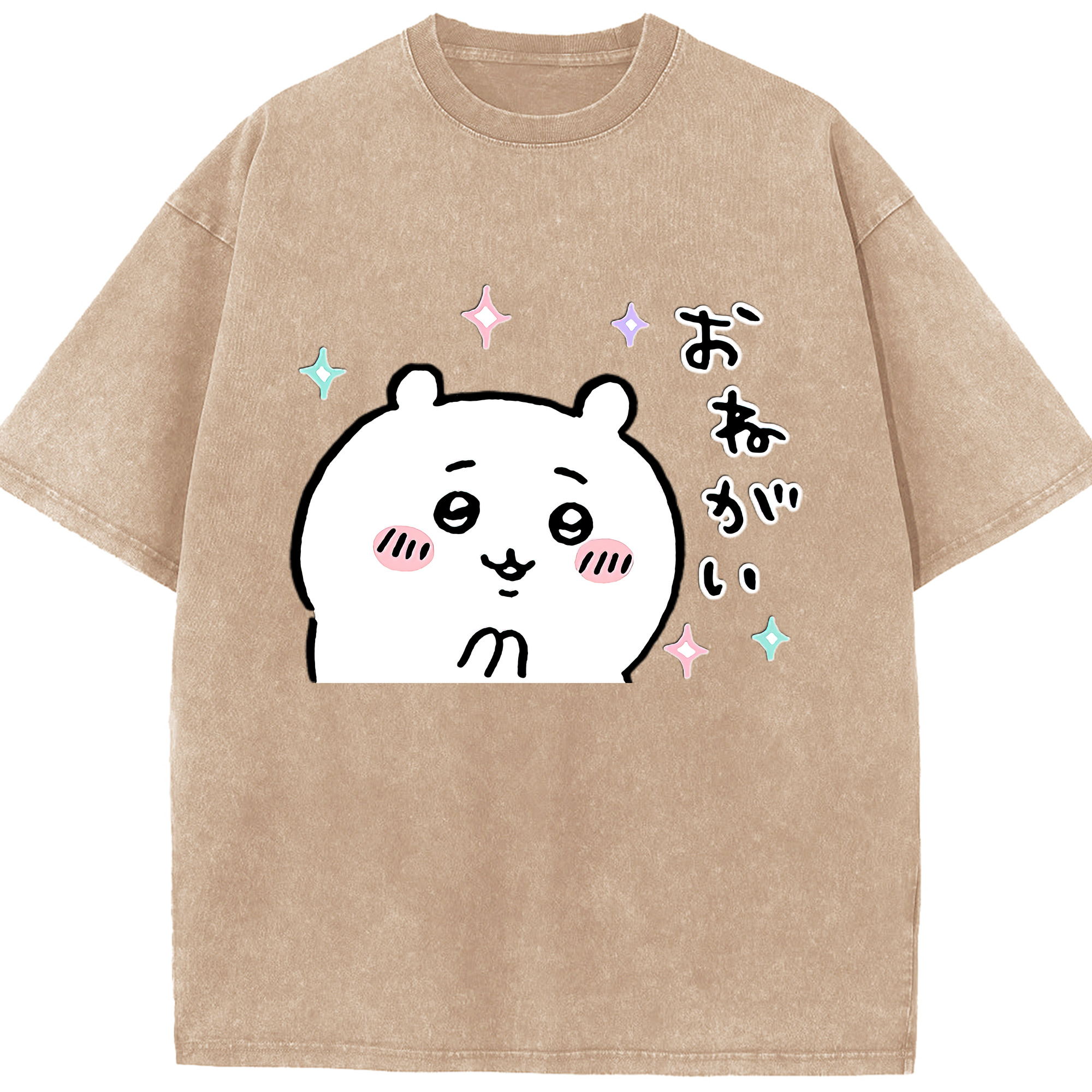 （画像用） ちいかわ ちいかわ Chii-kawa chiikawa 綿100% ヴィンテージ風 半袖Tシャツ（フロントプリント）