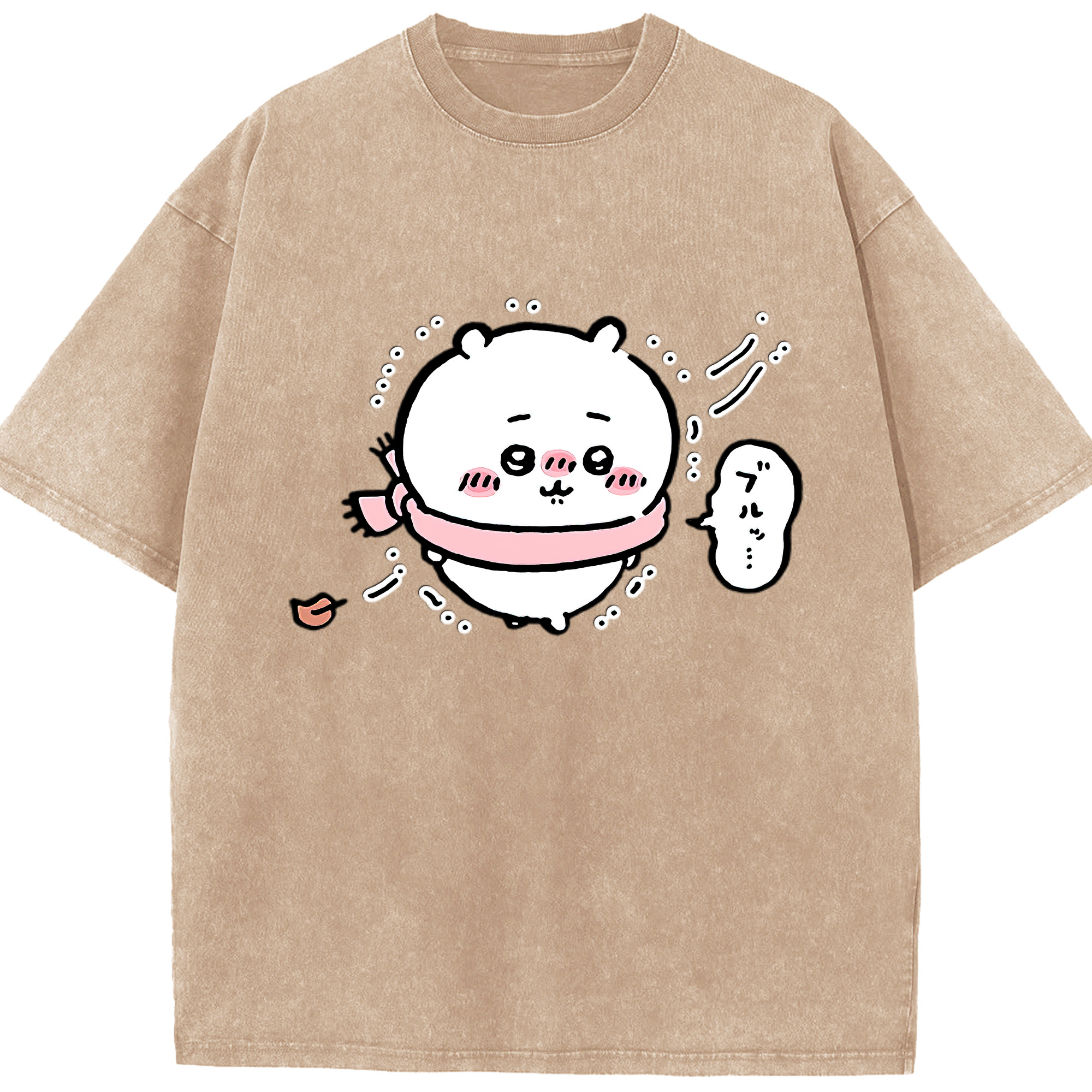 （画像用） ちいかわ ちいかわ Chii-kawa chiikawa 綿100% ヴィンテージ風 半袖Tシャツ（フロントプリント）