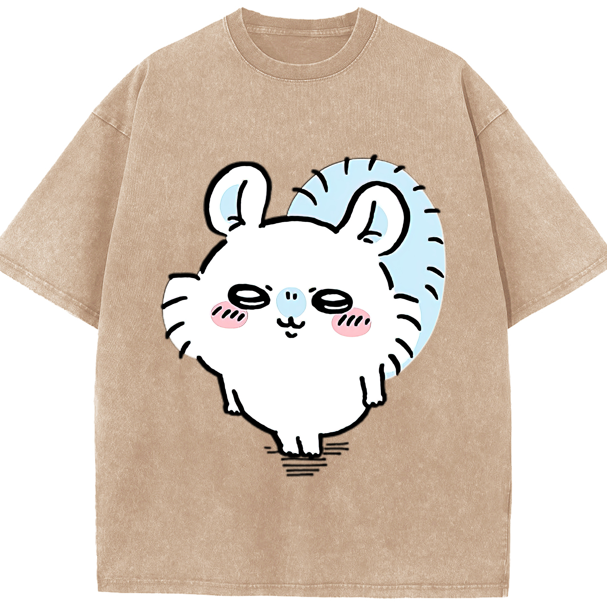 （画像用） ちいかわ モモンガ Chii-kawa Momonga 綿100% ヴィンテージ風 半袖Tシャツ（フロントプリント）