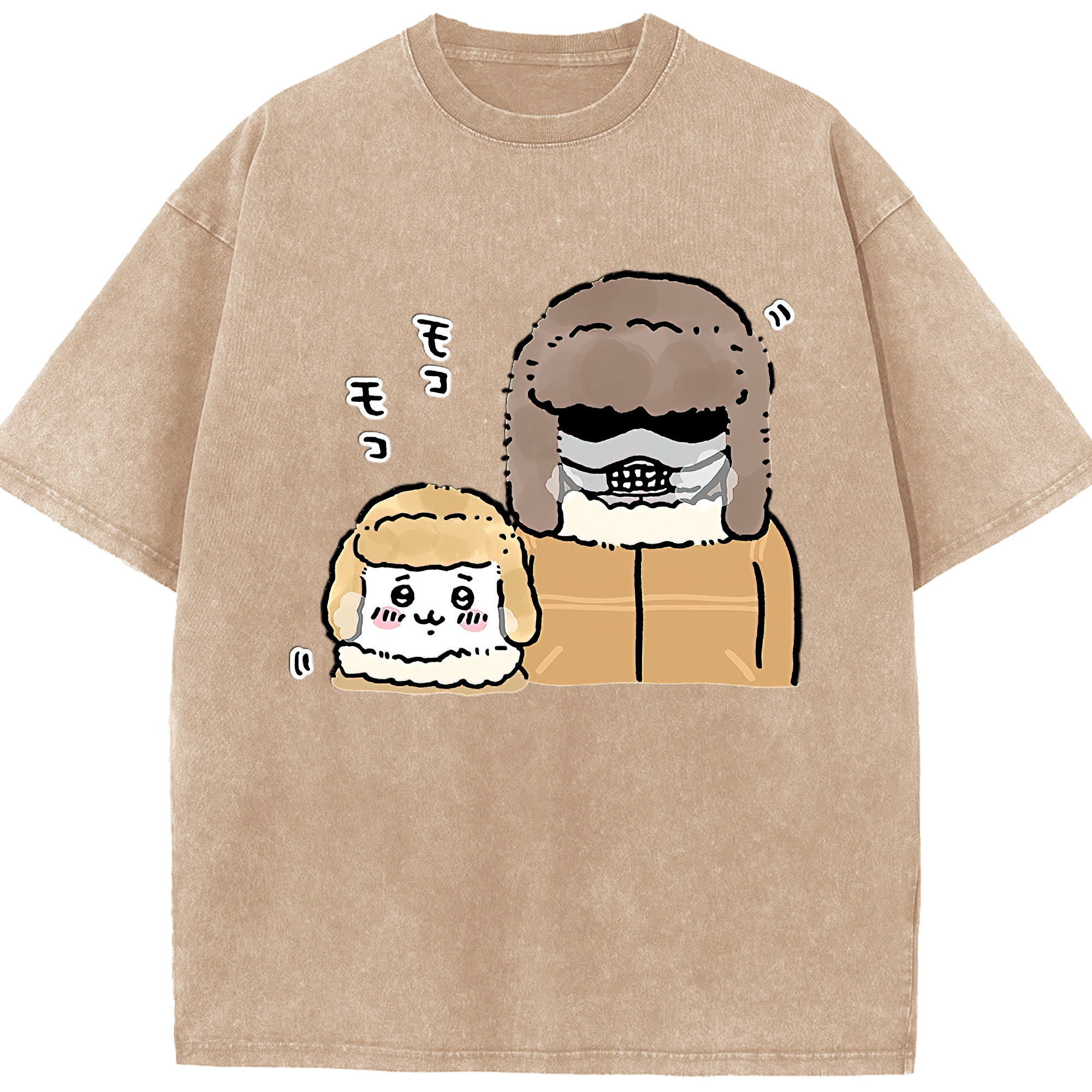 （画像用） ちいかわ 労働の鎧さん Chii-kawa Mr. Armor of Labor 綿100% ヴィンテージ風 半袖Tシャツ（フロントプリント）