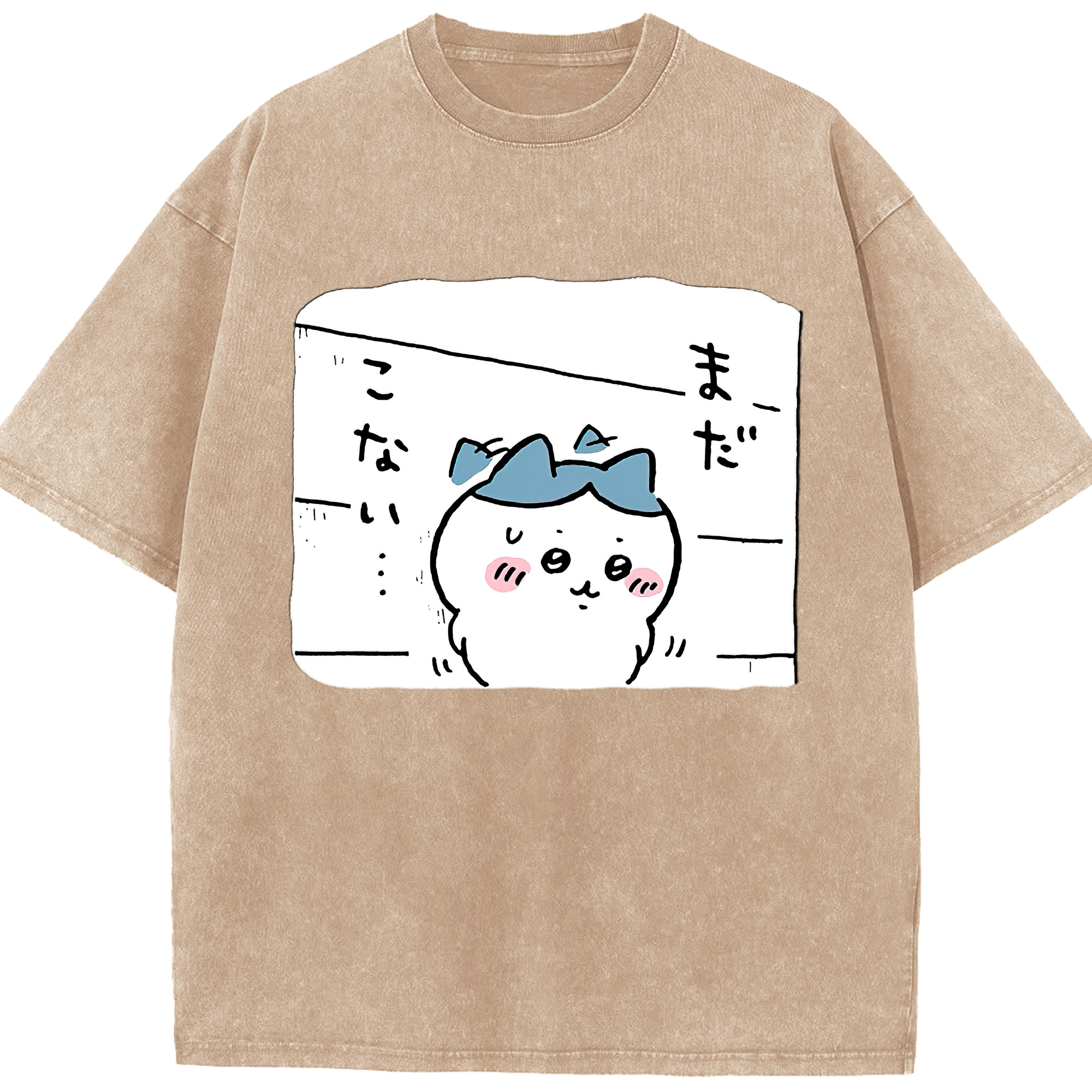 （画像用） ちいかわ ハチワレ Chii-kawa hachiware 綿100% ヴィンテージ風 半袖Tシャツ（フロントプリント）