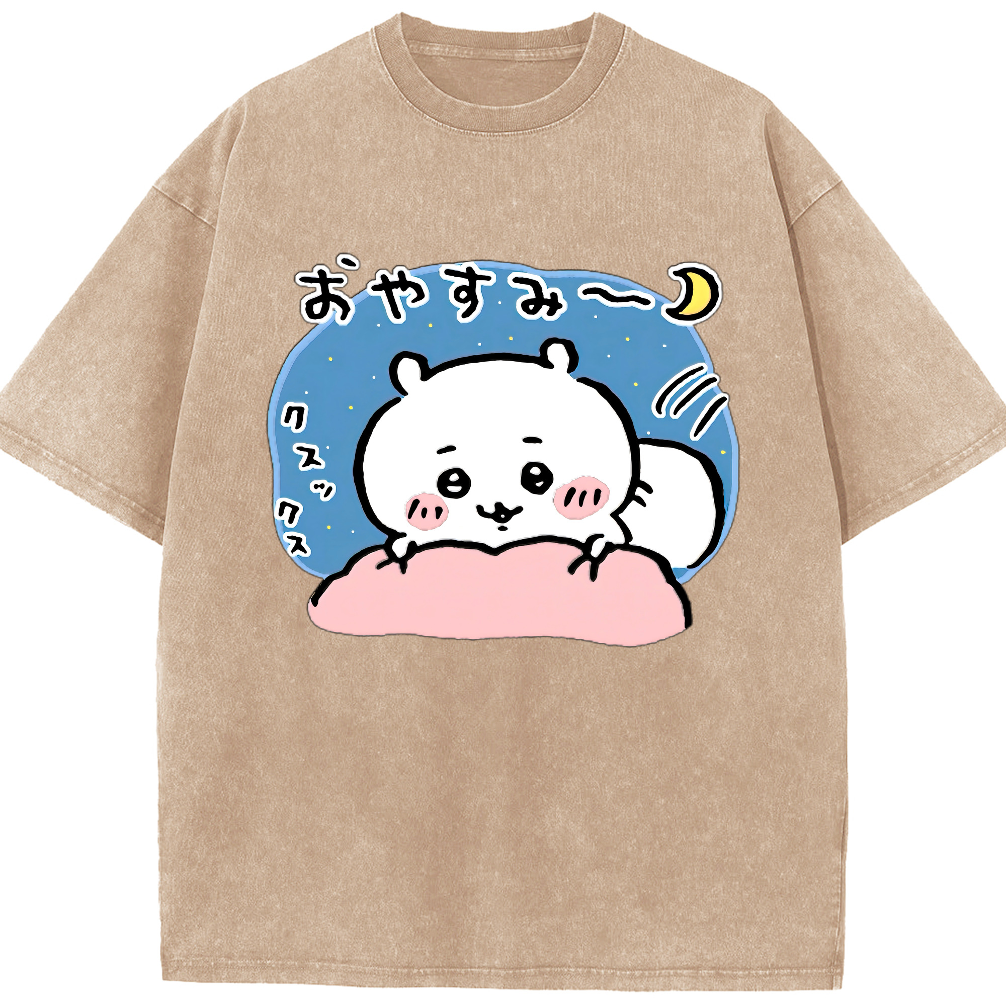 （画像用） ちいかわ ちいかわ Chii-kawa chiikawa 綿100% ヴィンテージ風 半袖Tシャツ（フロントプリント）