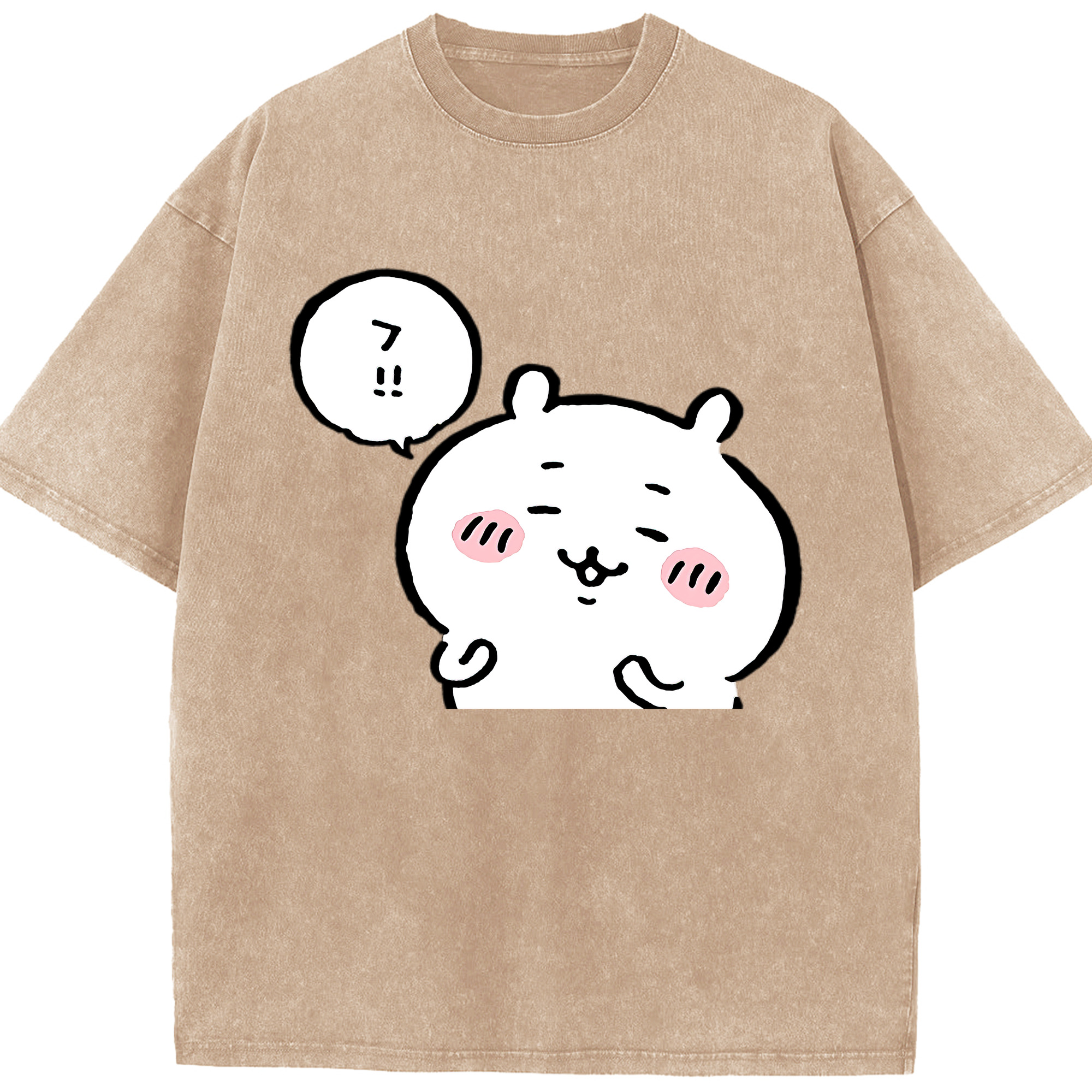 （画像用） ちいかわ ちいかわ Chii-kawa chiikawa 綿100% ヴィンテージ風 半袖Tシャツ（フロントプリント）