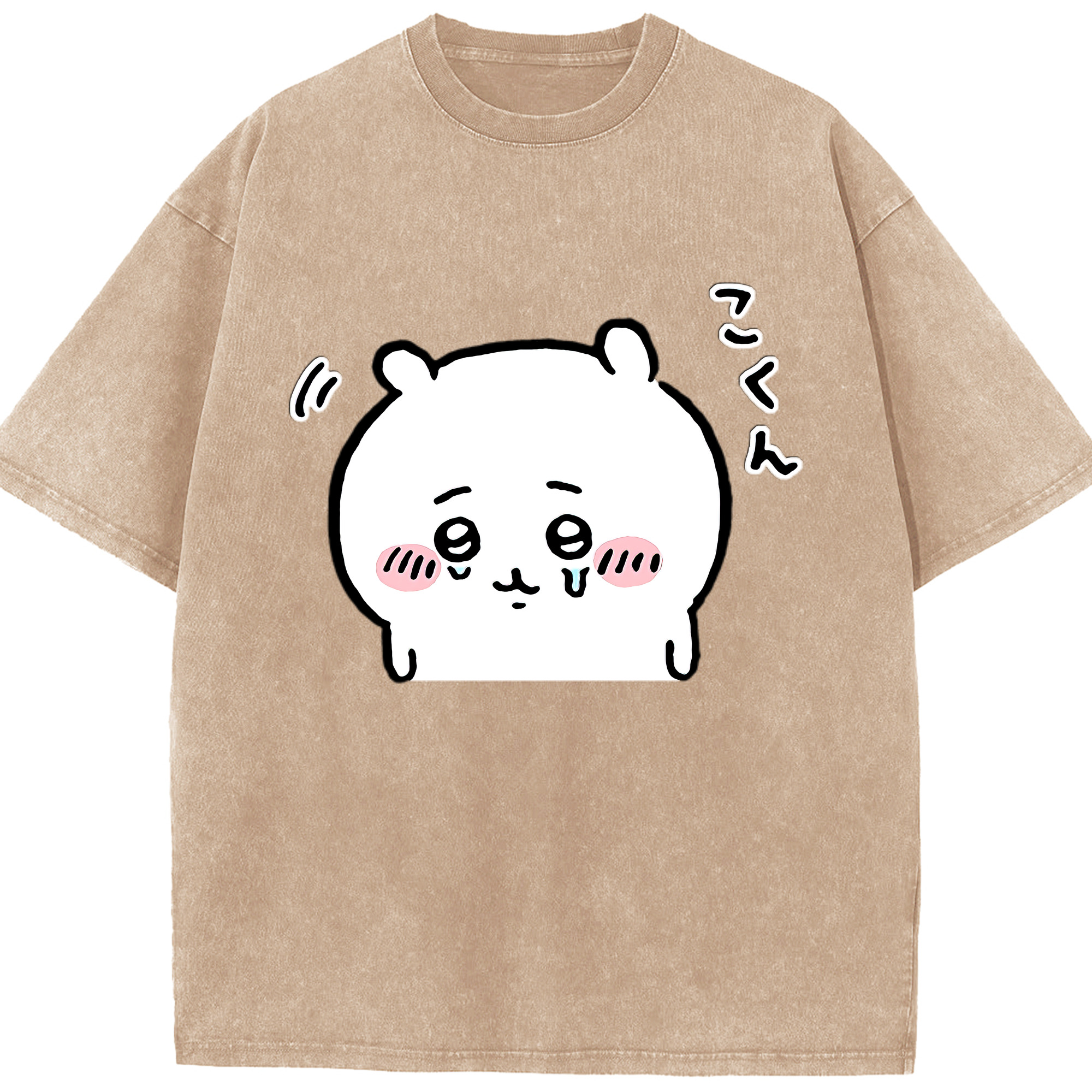 （画像用） ちいかわ ちいかわ Chii-kawa chiikawa 綿100% ヴィンテージ風 半袖Tシャツ（フロントプリント）
