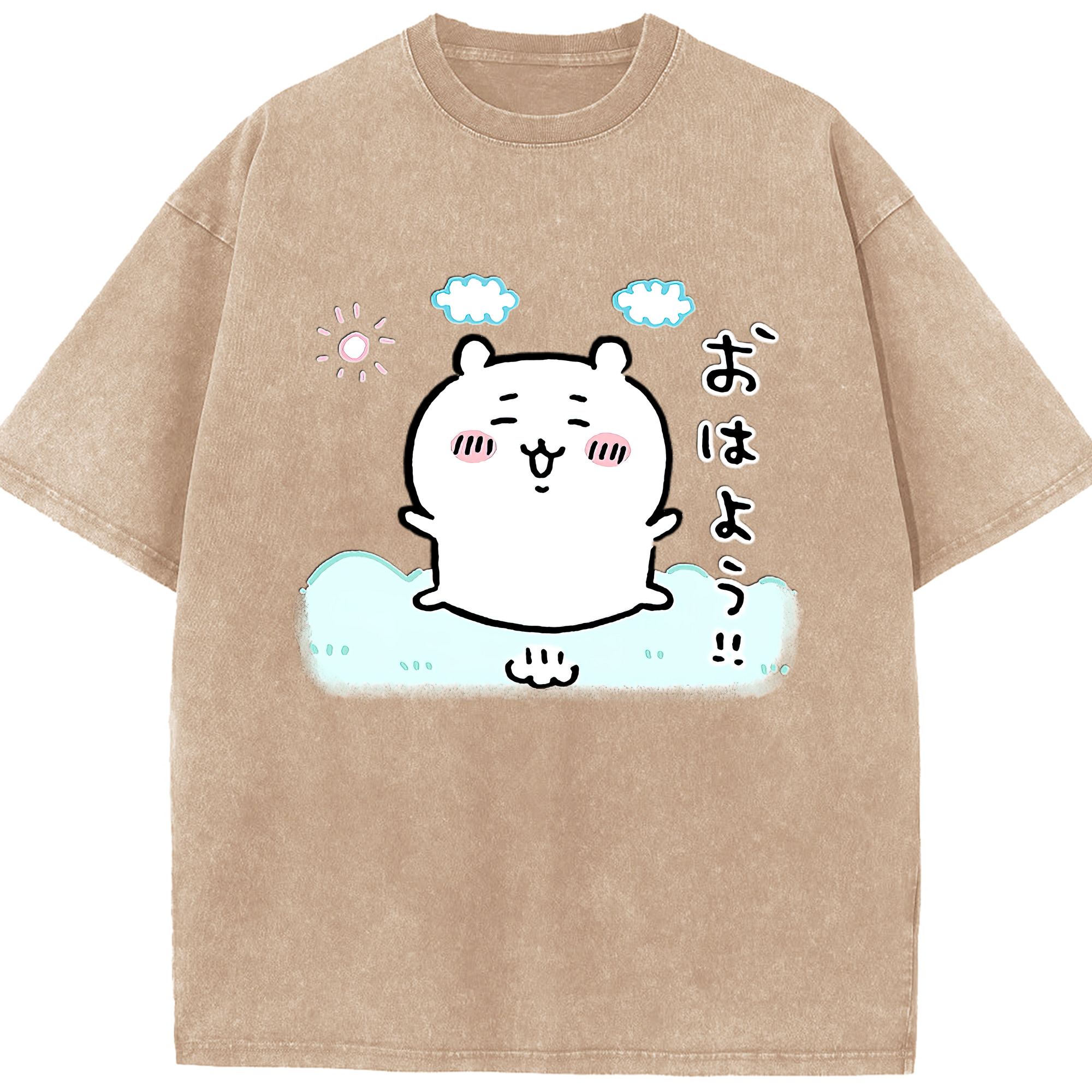 （画像用） ちいかわ ちいかわ Chii-kawa chiikawa 綿100% ヴィンテージ風 半袖Tシャツ（フロントプリント）