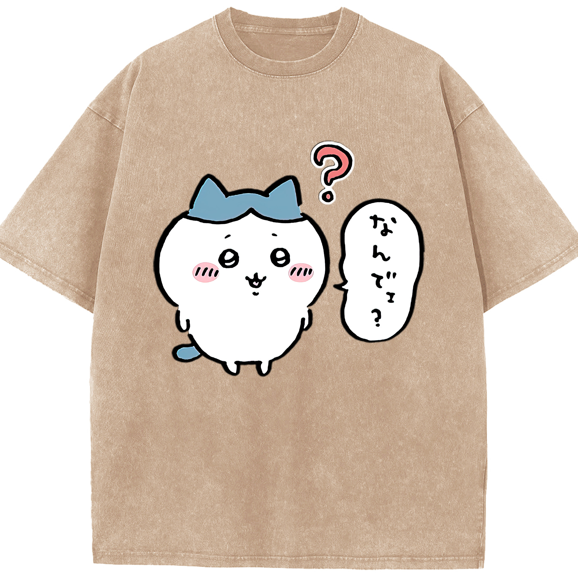 （画像用） ちいかわ ハチワレ Chii-kawa hachiware 綿100% ヴィンテージ風 半袖Tシャツ（フロントプリント）