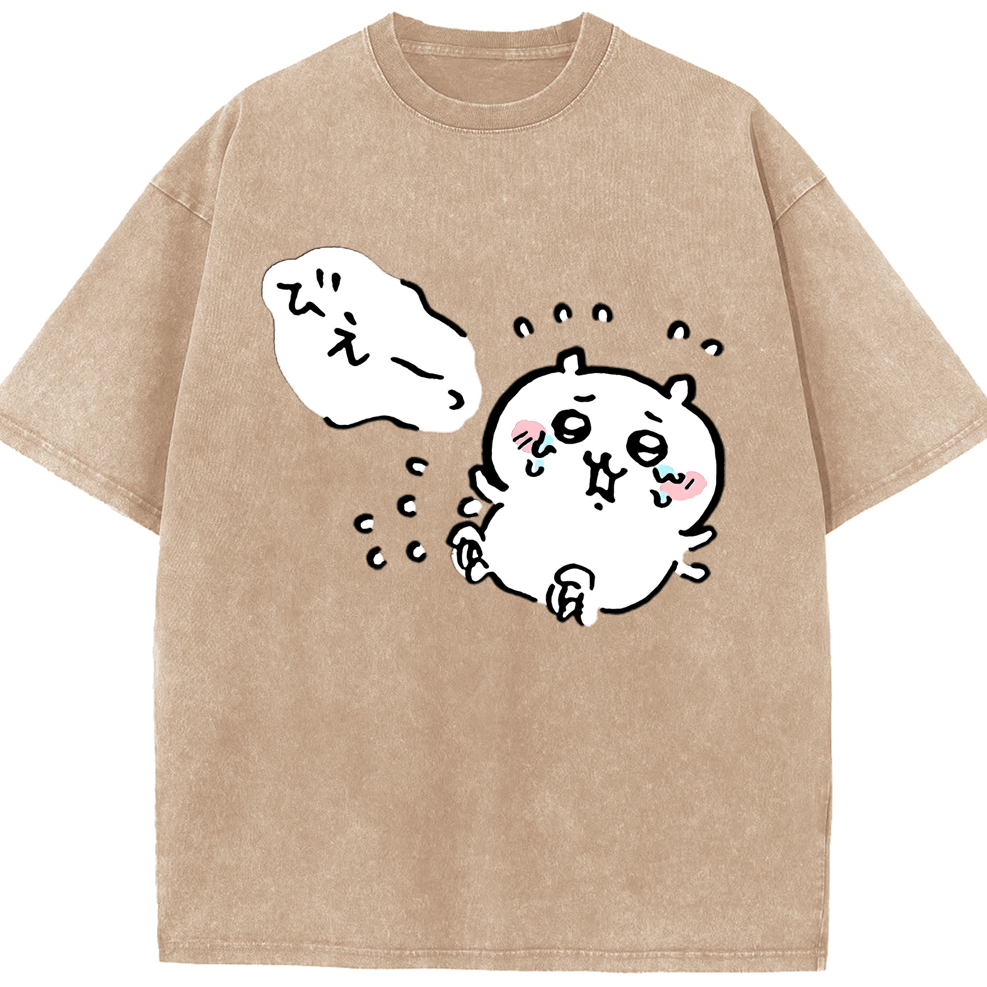 （画像用） ちいかわ ちいかわ Chii-kawa chiikawa 綿100% ヴィンテージ風 半袖Tシャツ（フロントプリント）