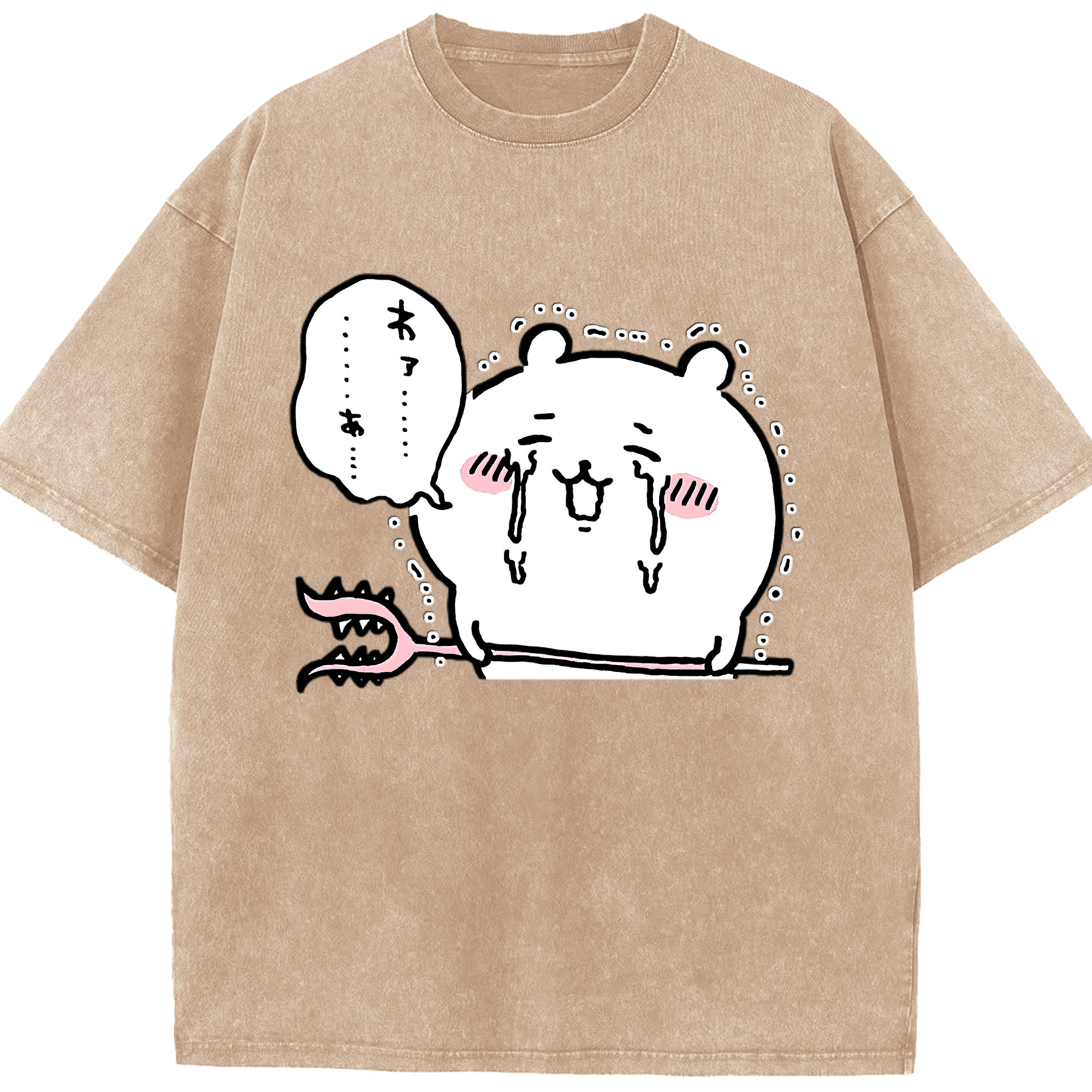 （画像用） ちいかわ ちいかわ Chii-kawa chiikawa 綿100% ヴィンテージ風 半袖Tシャツ（フロントプリント）