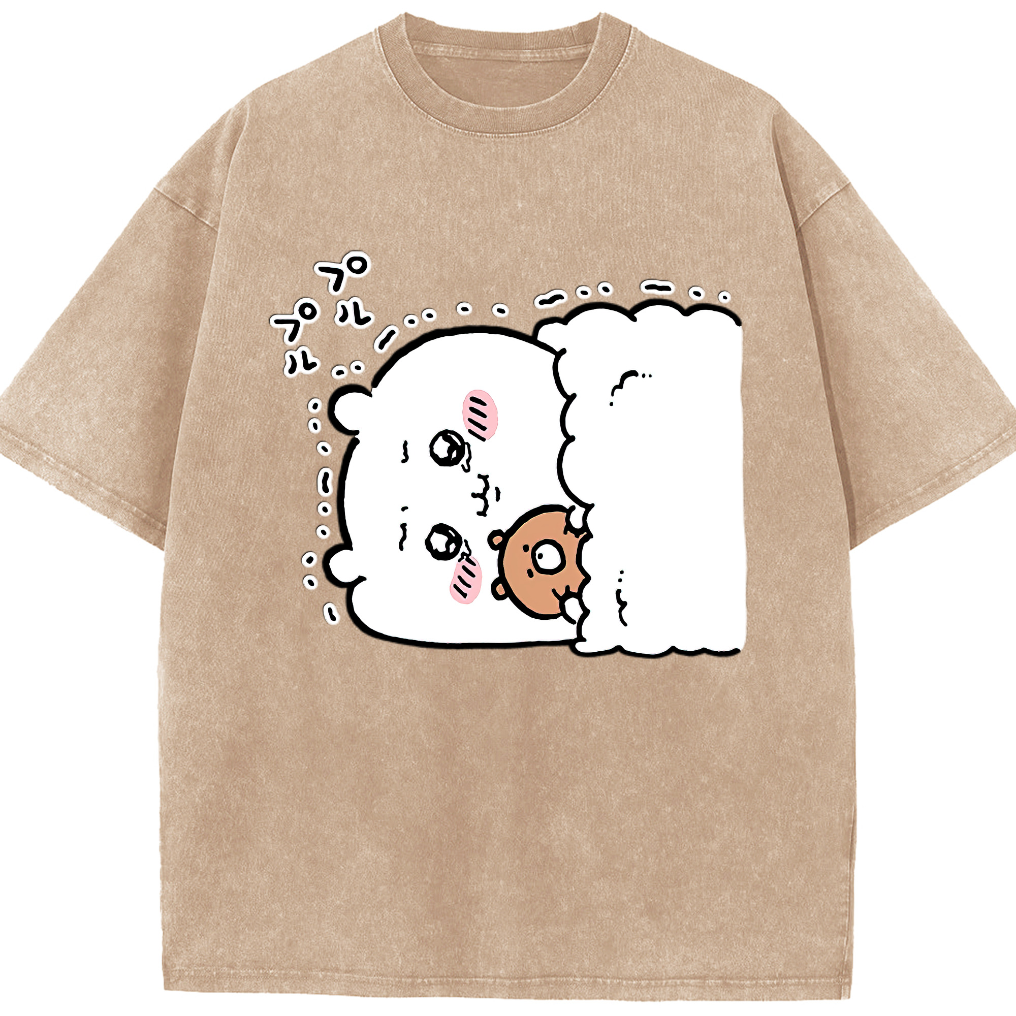 （画像用） ちいかわ ちいかわ Chii-kawa chiikawa 綿100% ヴィンテージ風 半袖Tシャツ（フロントプリント）