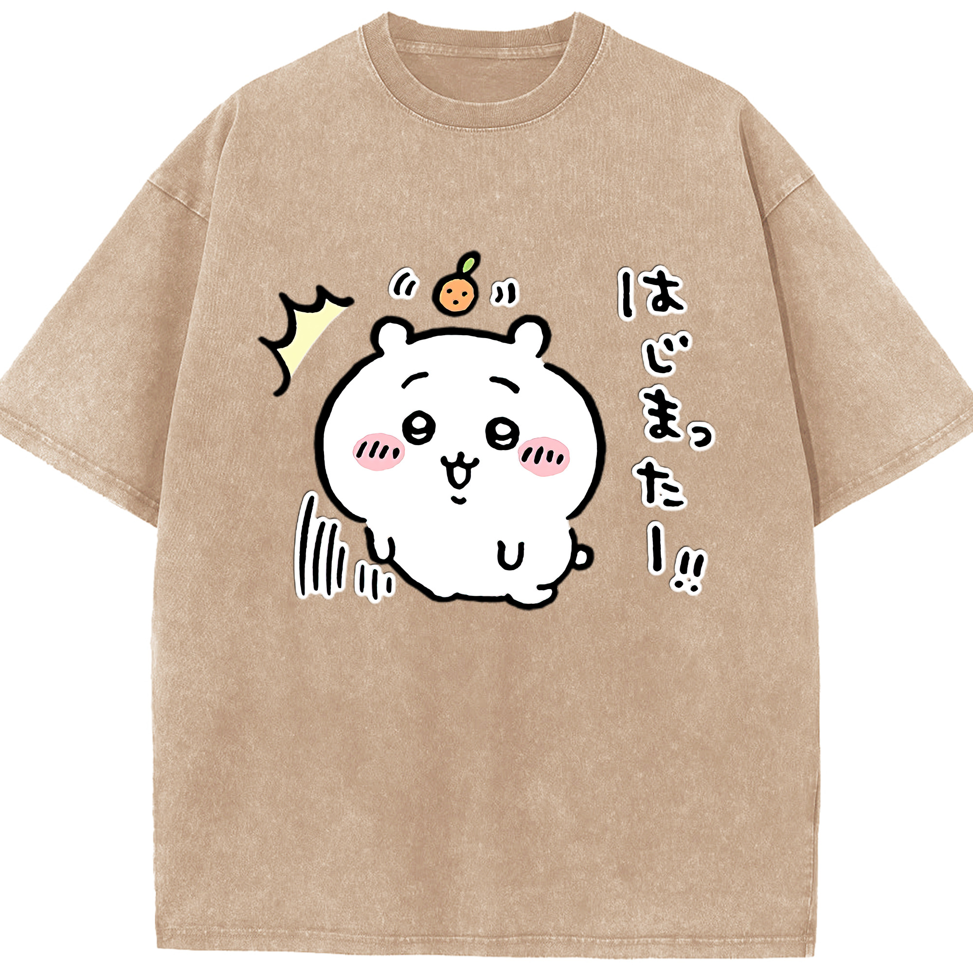 （画像用） ちいかわ ちいかわ Chii-kawa chiikawa 綿100% ヴィンテージ風 半袖Tシャツ（フロントプリント）