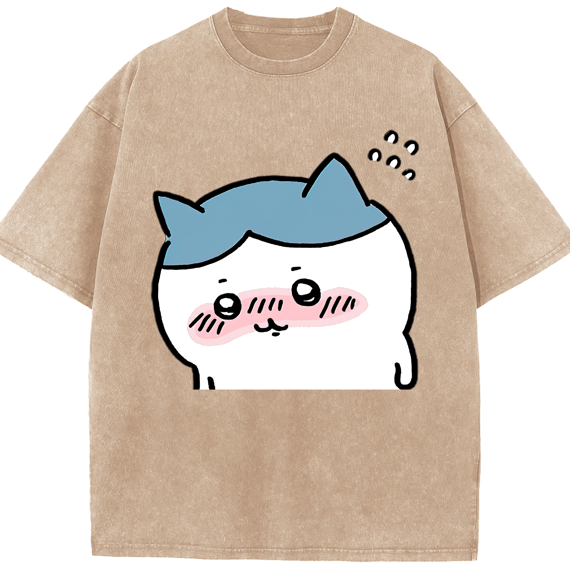 （画像用） ちいかわ ハチワレ Chii-kawa hachiware 綿100% ヴィンテージ風 半袖Tシャツ（フロントプリント）