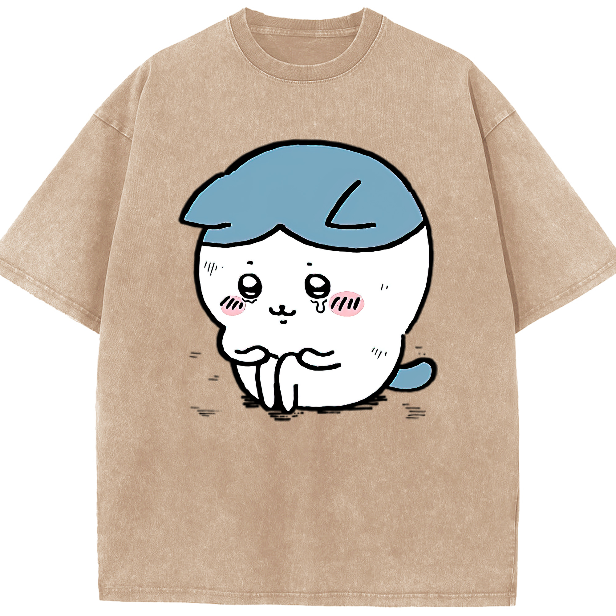 （画像用） ちいかわ ハチワレ Chii-kawa hachiware 綿100% ヴィンテージ風 半袖Tシャツ（フロントプリント）