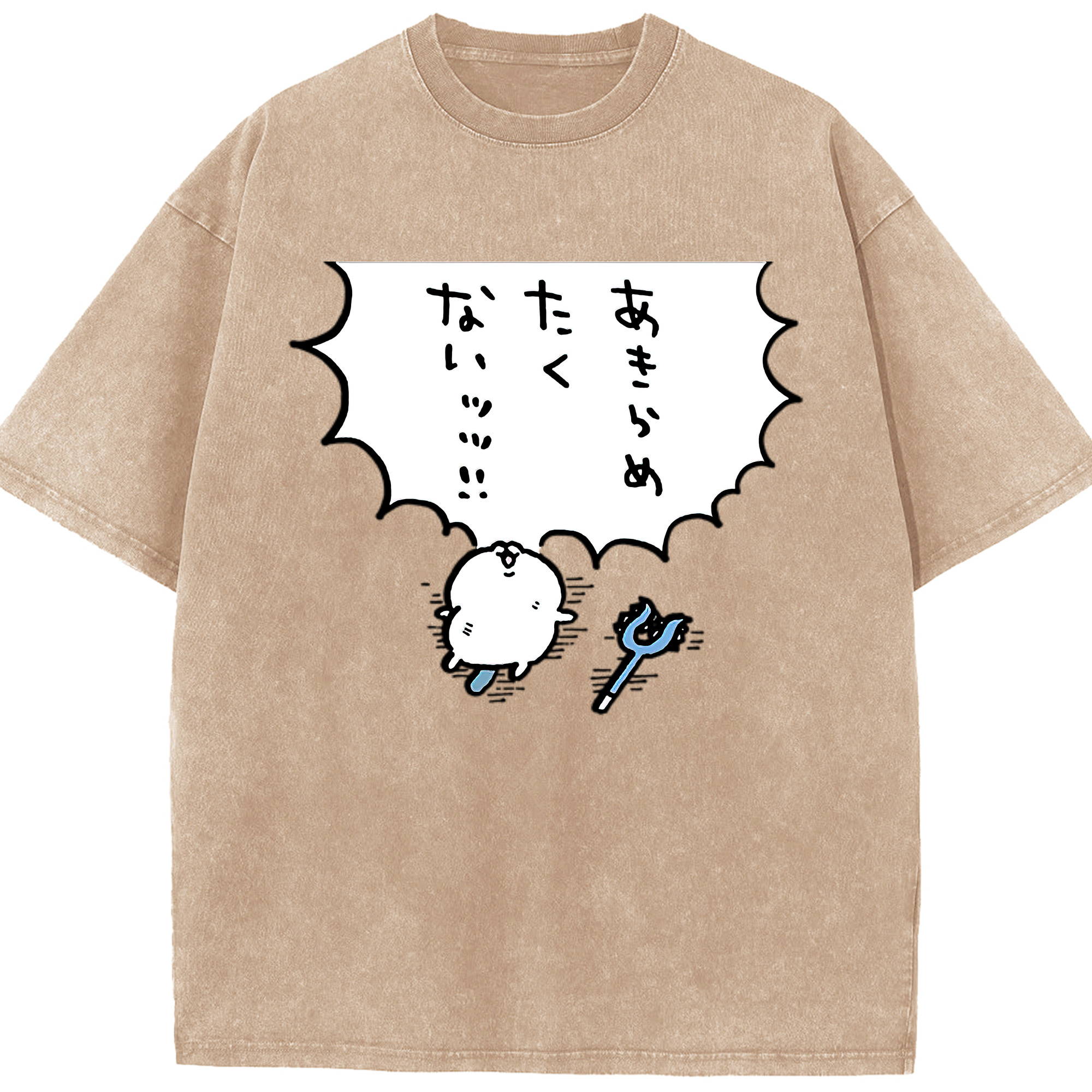 （画像用） ちいかわ ちいかわ Chii-kawa chiikawa 綿100% ヴィンテージ風 半袖Tシャツ（フロントプリント）