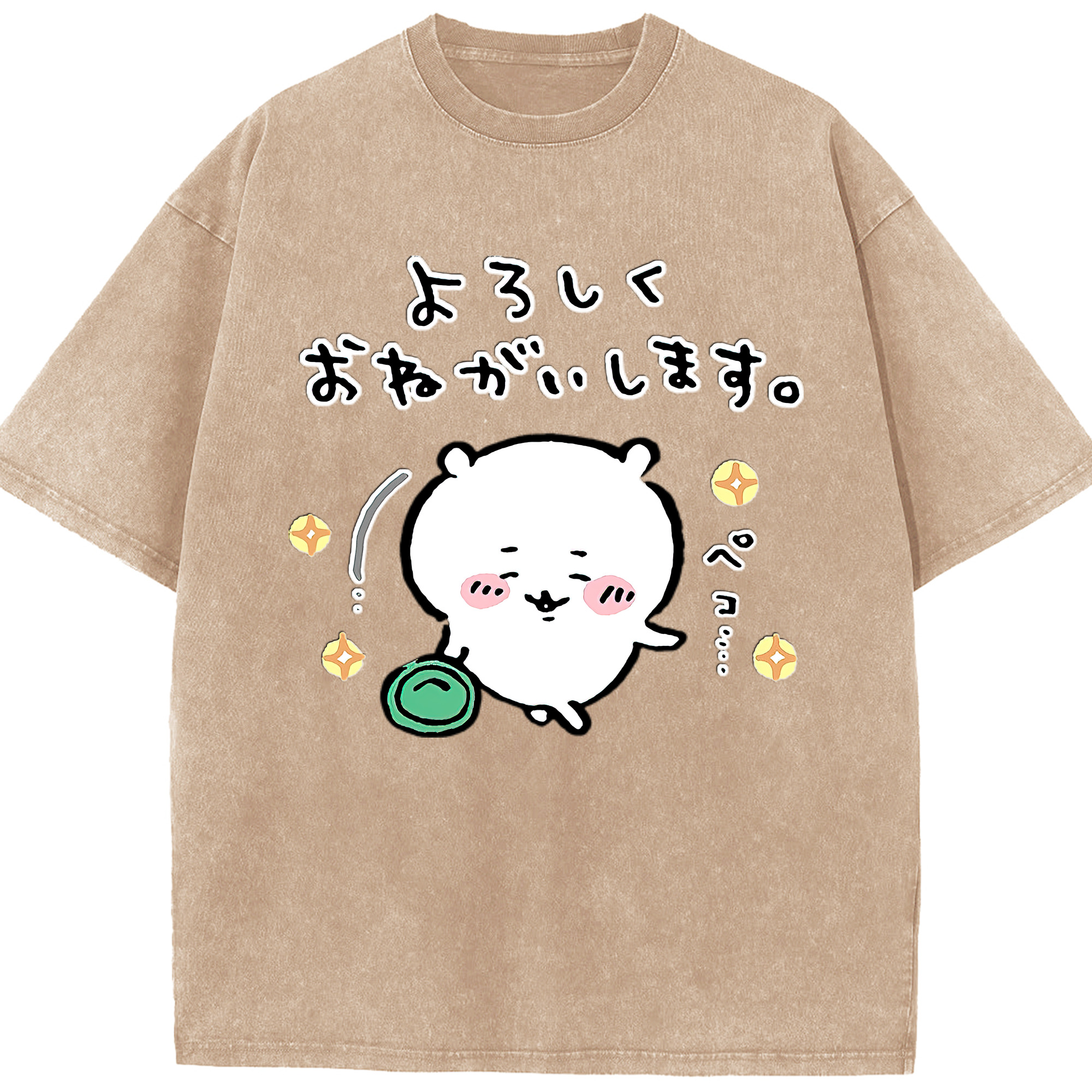 （画像用） ちいかわ ちいかわ Chii-kawa chiikawa 綿100% ヴィンテージ風 半袖Tシャツ（フロントプリント）