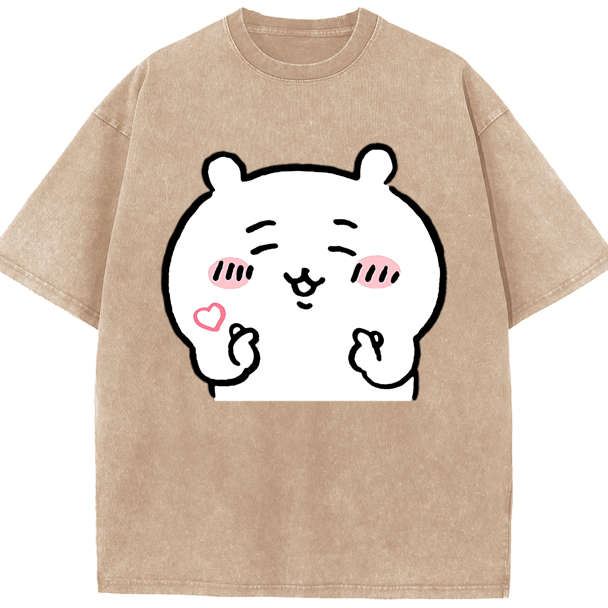 （画像用） ちいかわ ちいかわ Chii-kawa chiikawa 綿100% ヴィンテージ風 半袖Tシャツ（フロントプリント）