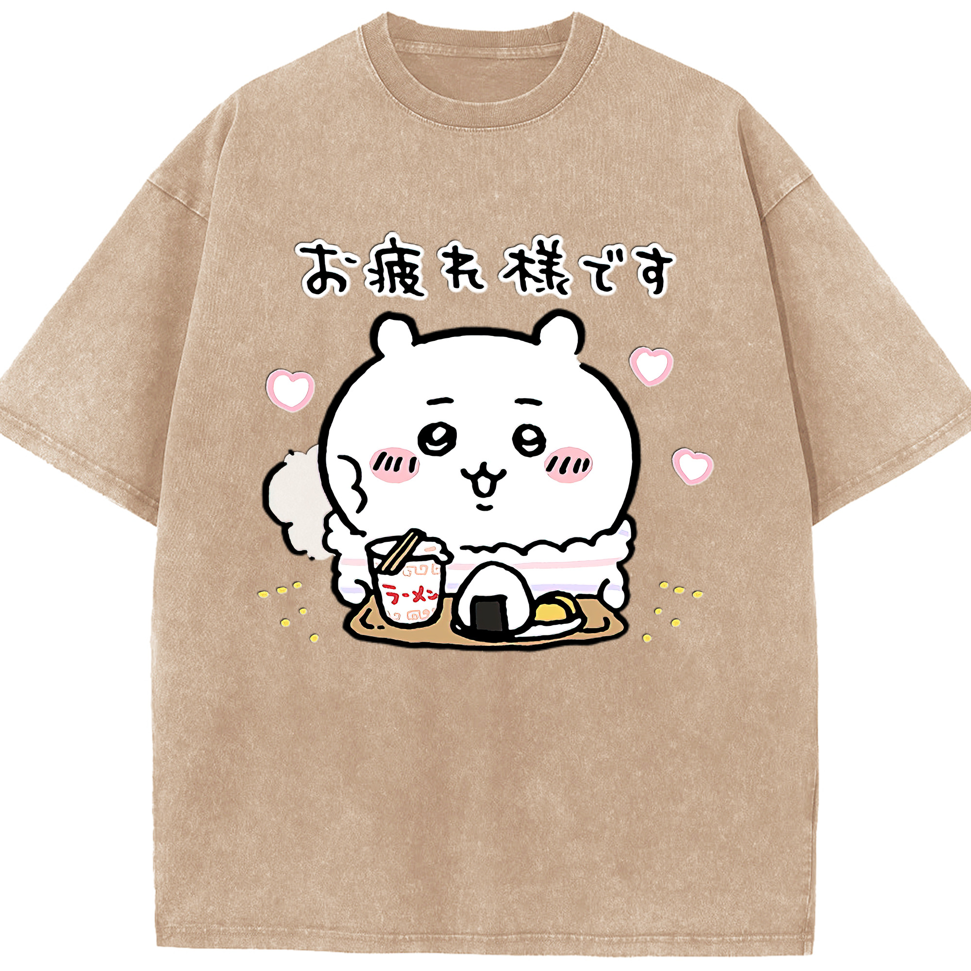 （画像用） ちいかわ ちいかわ Chii-kawa chiikawa 綿100% ヴィンテージ風 半袖Tシャツ（フロントプリント）