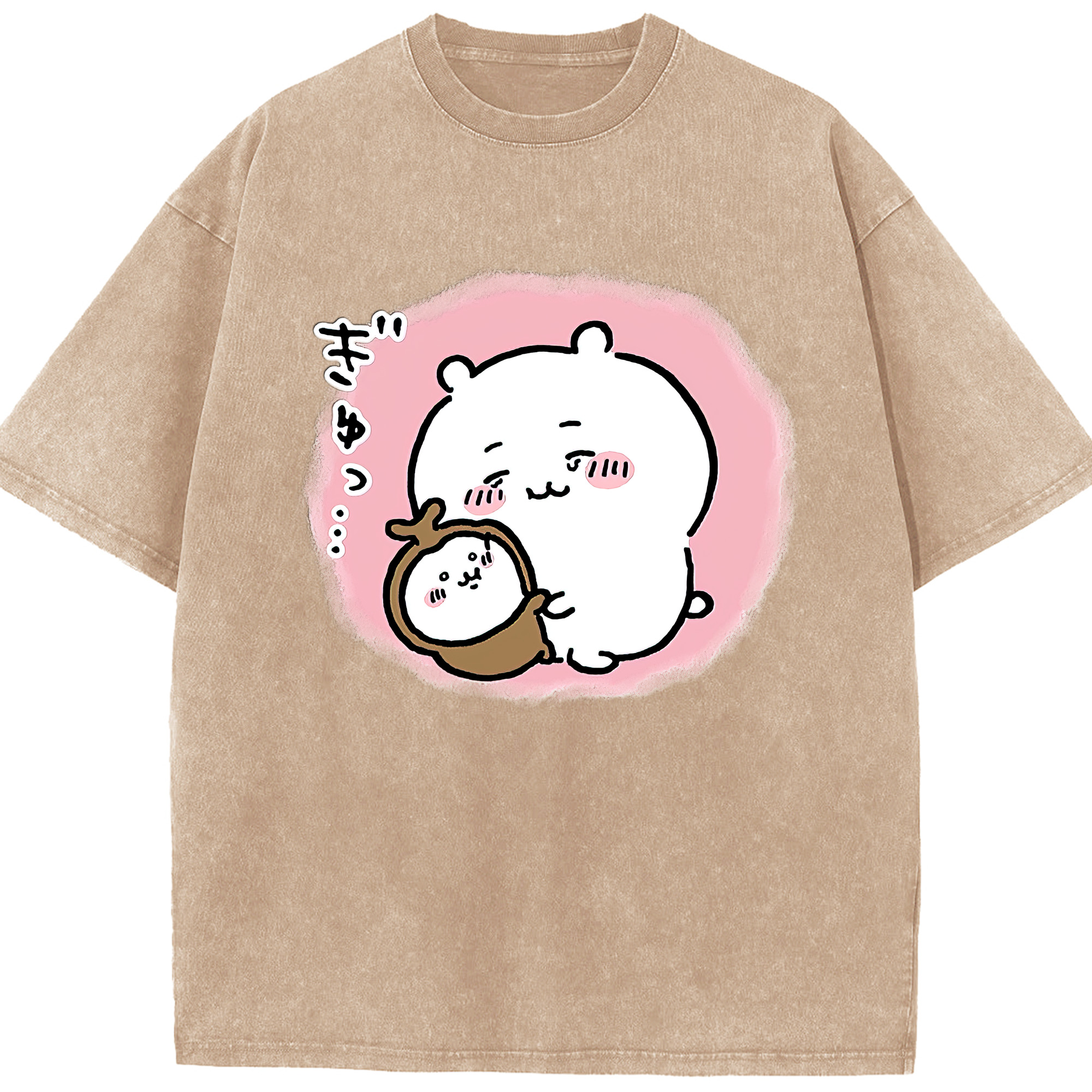 （画像用） ちいかわ ちいかわ Chii-kawa chiikawa 綿100% ヴィンテージ風 半袖Tシャツ（フロントプリント）