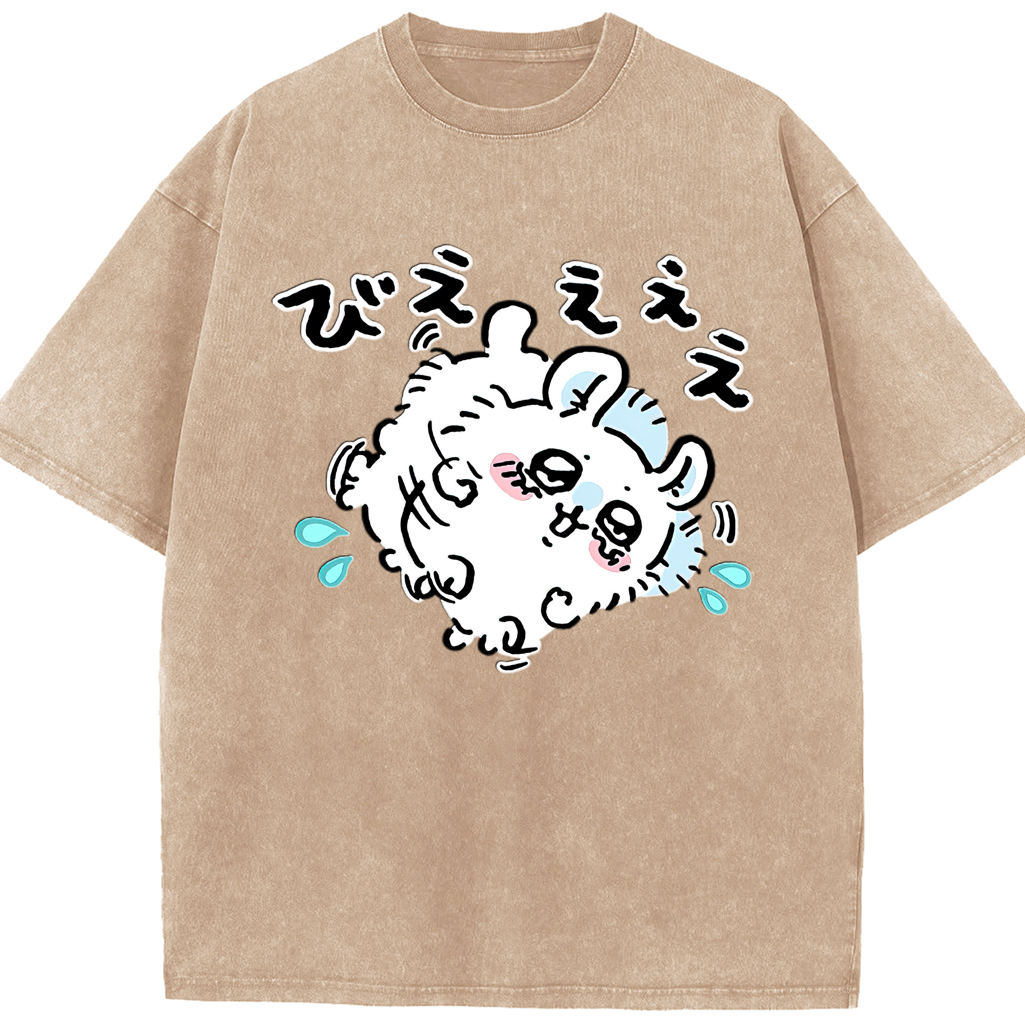 （画像用） ちいかわ モモンガ Chii-kawa Momonga 綿100% ヴィンテージ風 半袖Tシャツ（フロントプリント）