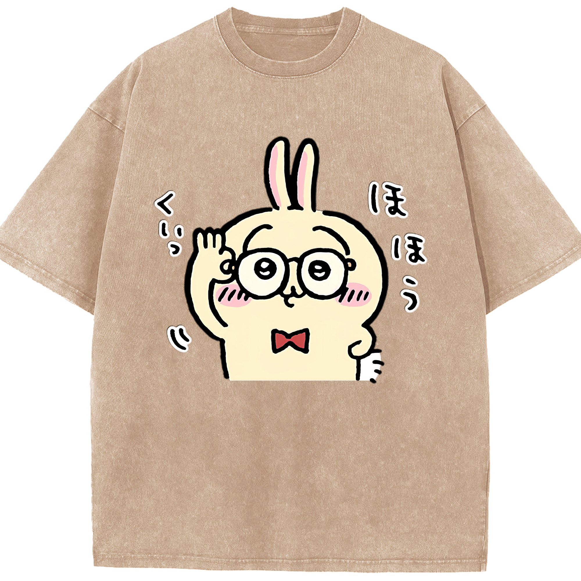 （画像用） ちいかわ うさぎ Chii-kawa usagi 綿100% ヴィンテージ風 半袖Tシャツ（フロントプリント）