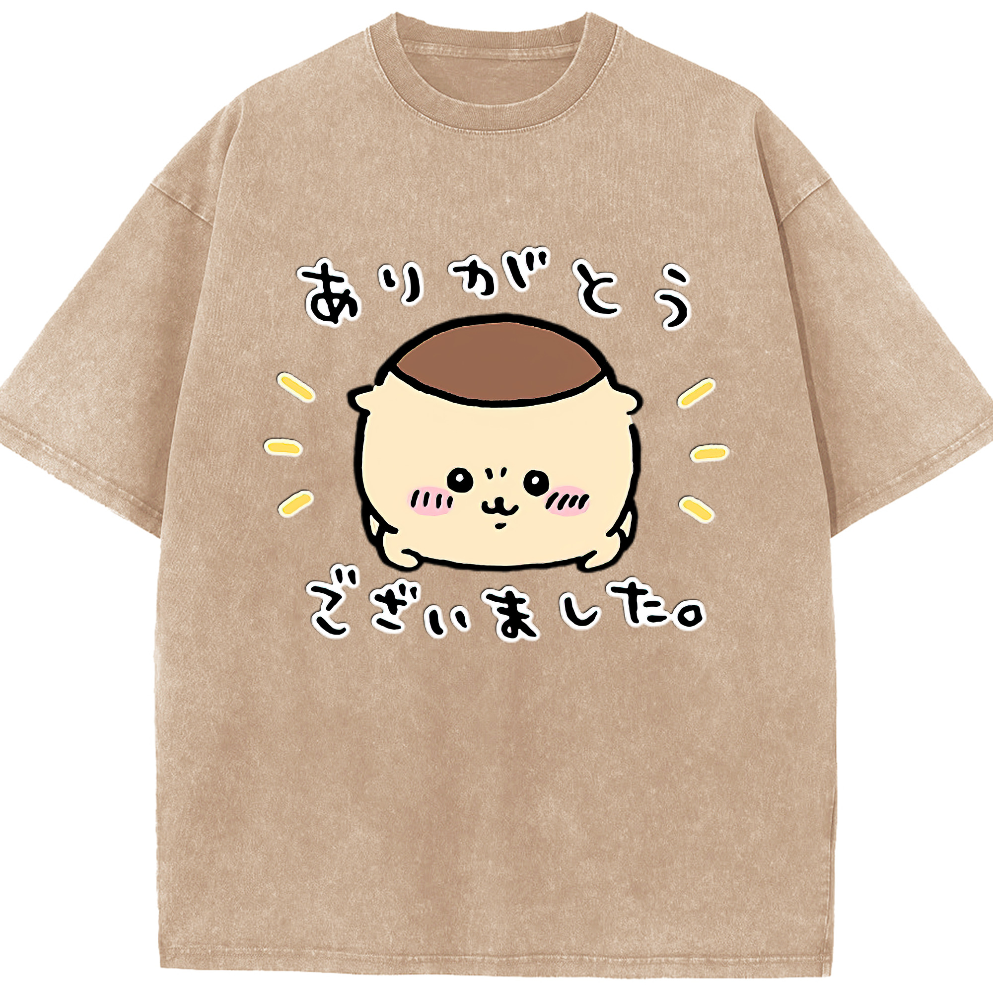 （画像用） ちいかわ くりまんじゅう Chii-kawa kuri manjū 綿100% ヴィンテージ風 半袖Tシャツ（フロントプリント）