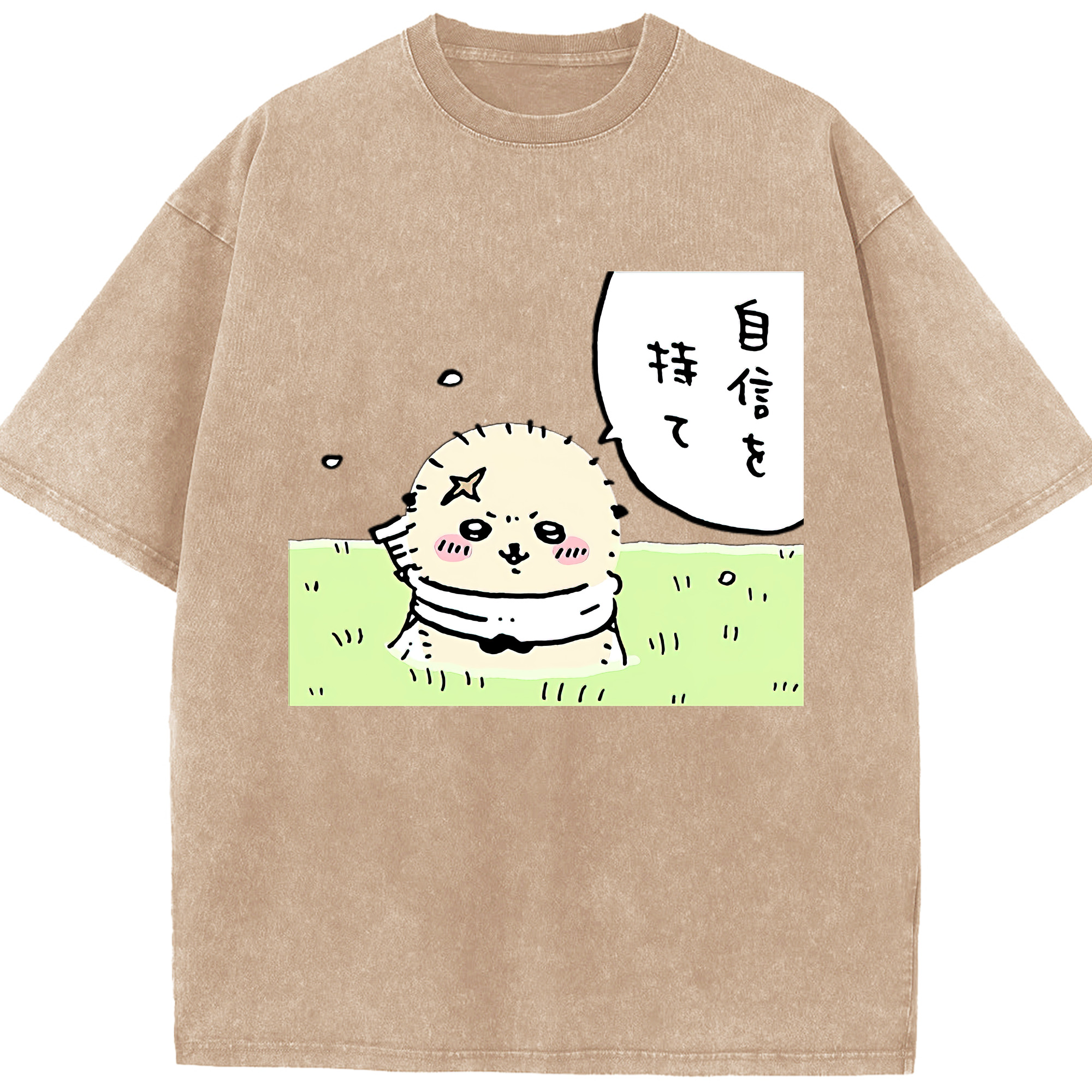 （画像用） ちいかわ ラッコ Chii-kawa Sea otter 綿100% ヴィンテージ風 半袖Tシャツ（フロントプリント）