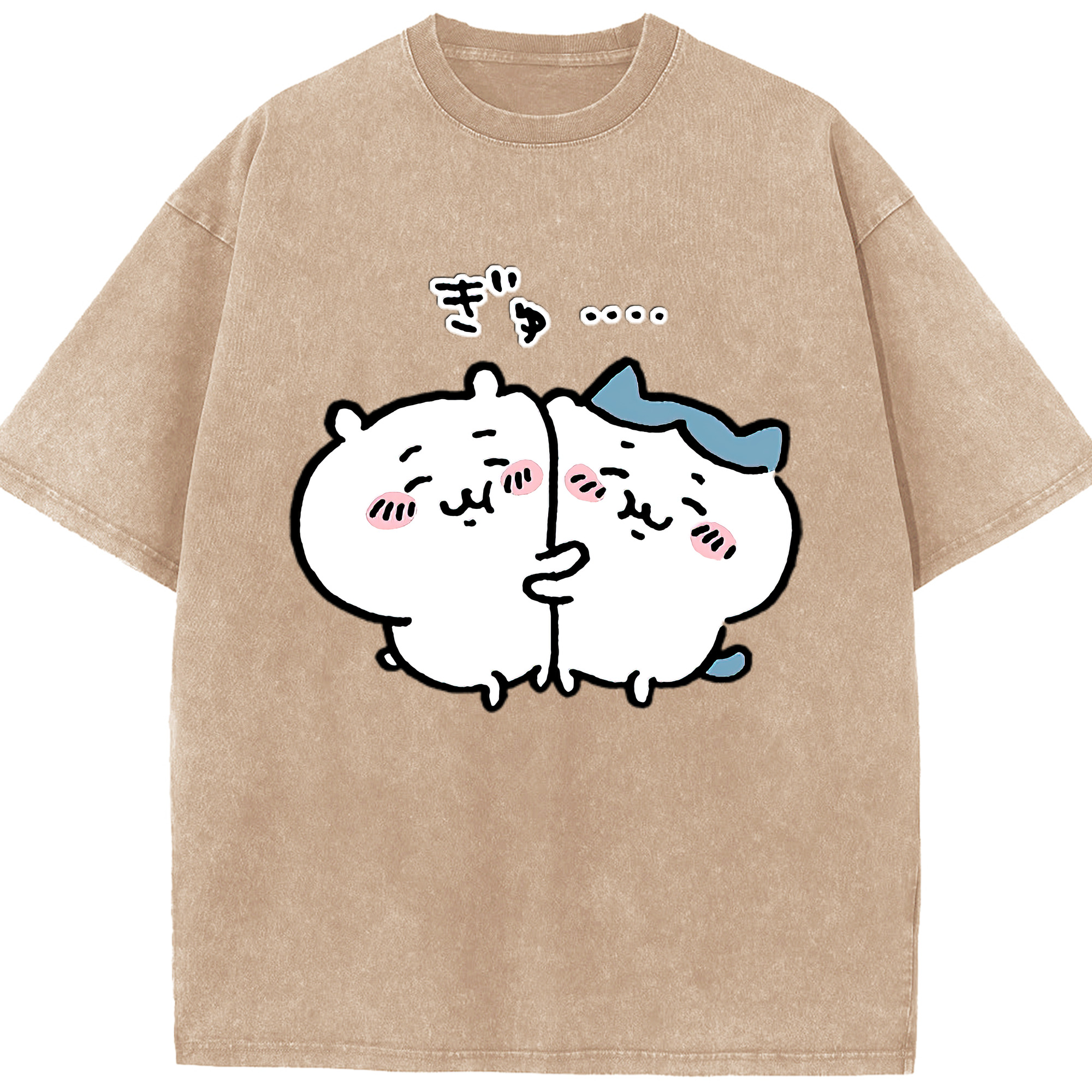（画像用） ちいかわ ハチワレ Chii-kawa hachiware 綿100% ヴィンテージ風 半袖Tシャツ（フロントプリント）