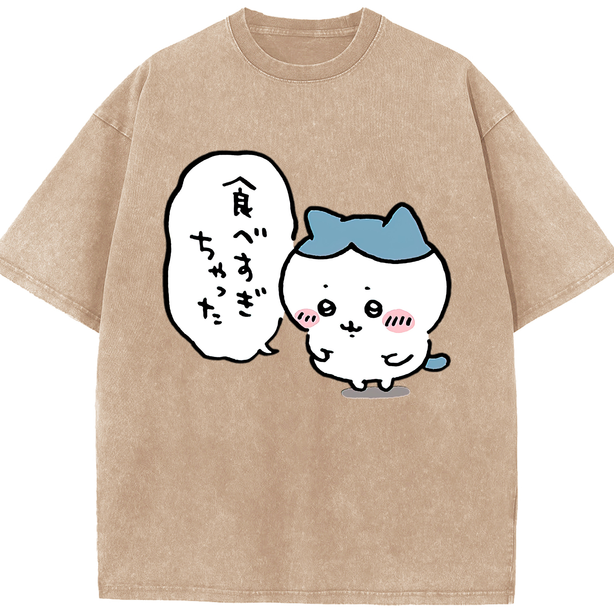 （画像用） ちいかわ ハチワレ Chii-kawa hachiware 綿100% ヴィンテージ風 半袖Tシャツ（フロントプリント）