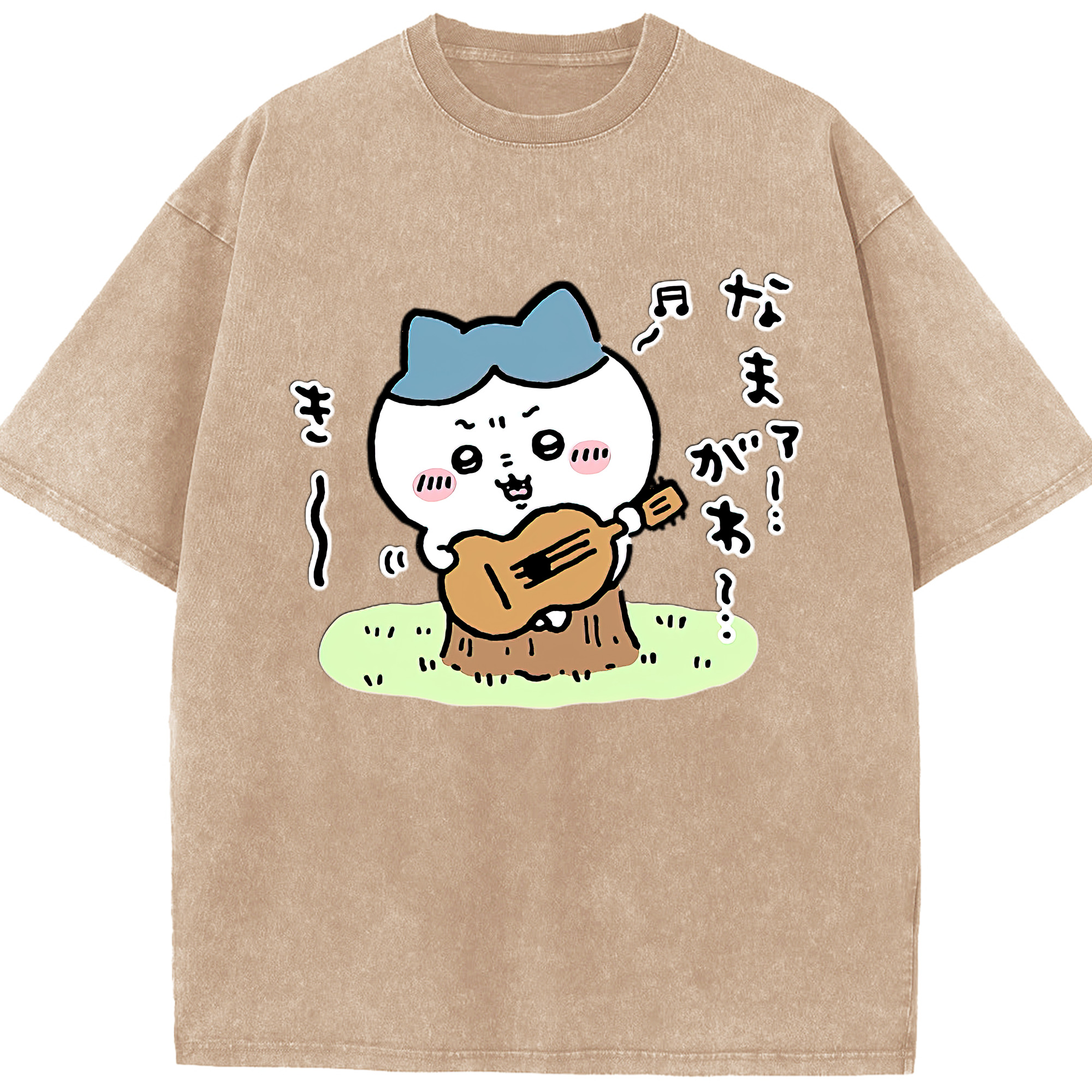 （画像用） ちいかわ ハチワレ Chii-kawa hachiware 綿100% ヴィンテージ風 半袖Tシャツ（フロントプリント）