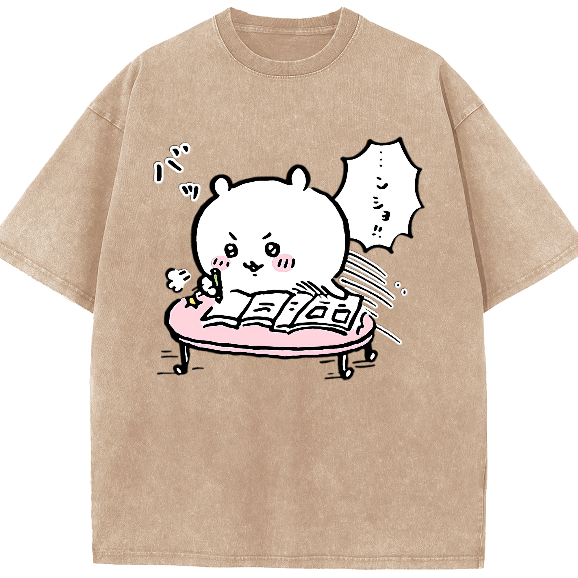 （画像用） ちいかわ ちいかわ Chii-kawa chiikawa 綿100% ヴィンテージ風 半袖Tシャツ（フロントプリント）