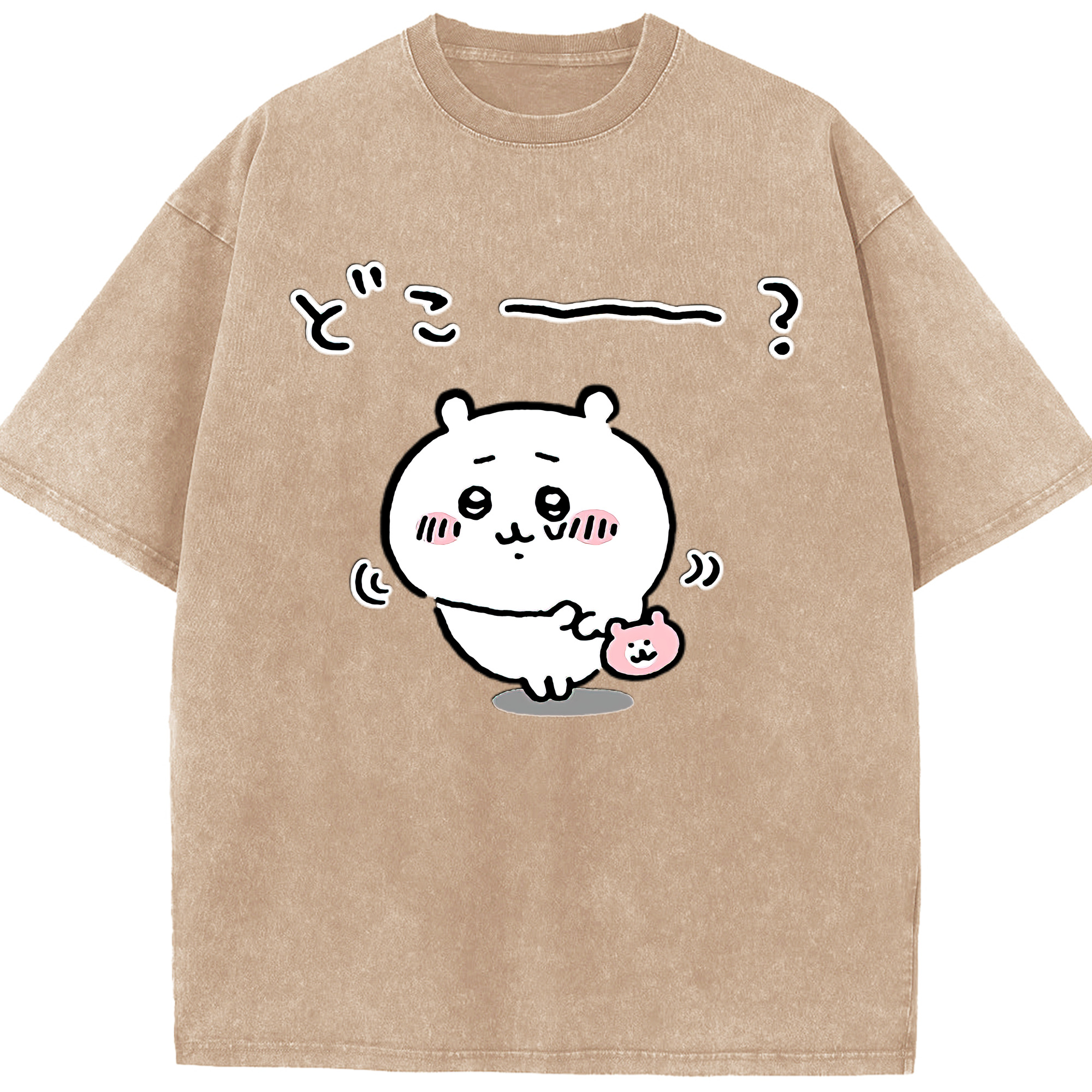 （画像用） ちいかわ ちいかわ Chii-kawa chiikawa 綿100% ヴィンテージ風 半袖Tシャツ（フロントプリント）