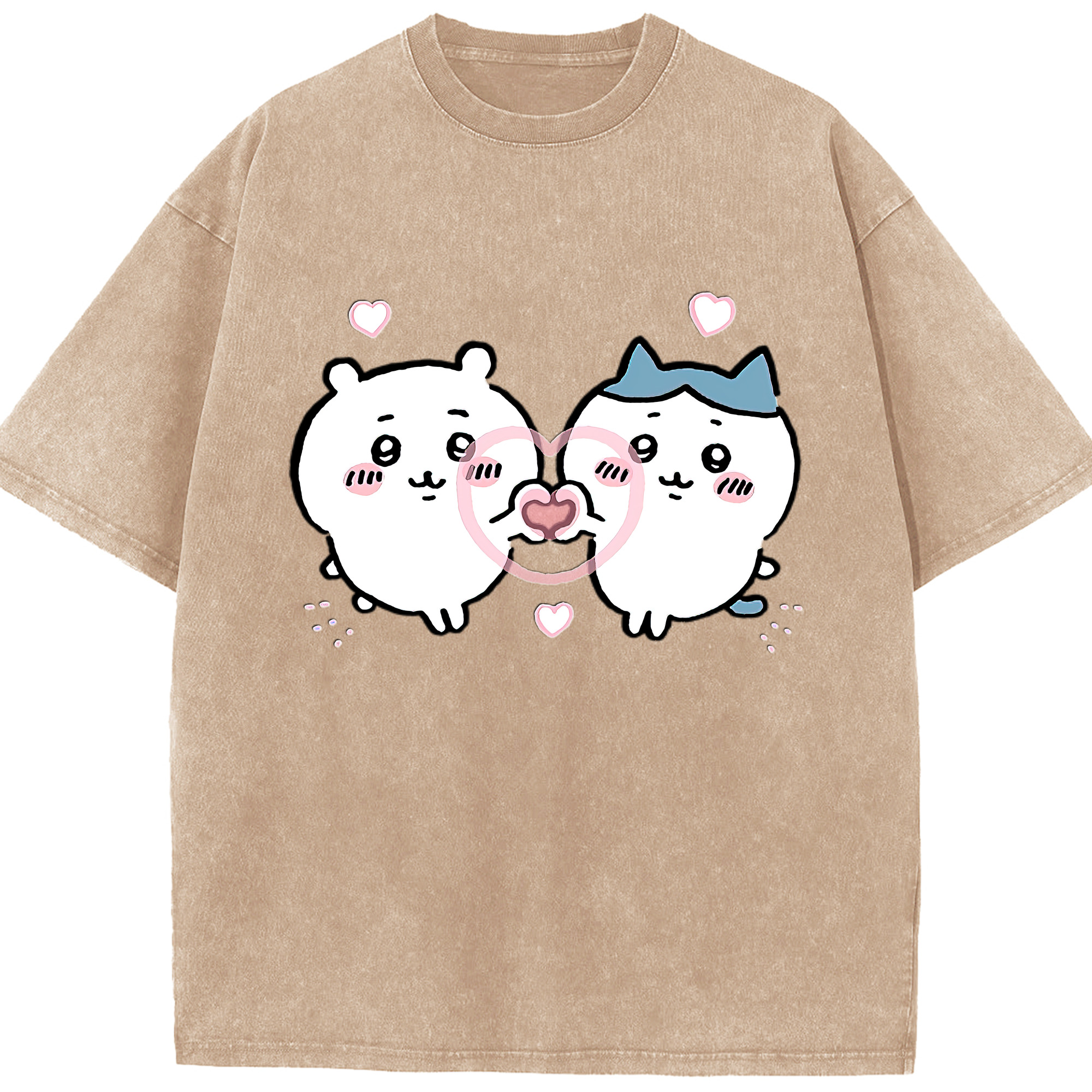 （画像用） ちいかわ ちいかわ Chii-kawa chiikawa 綿100% ヴィンテージ風 半袖Tシャツ（フロントプリント）