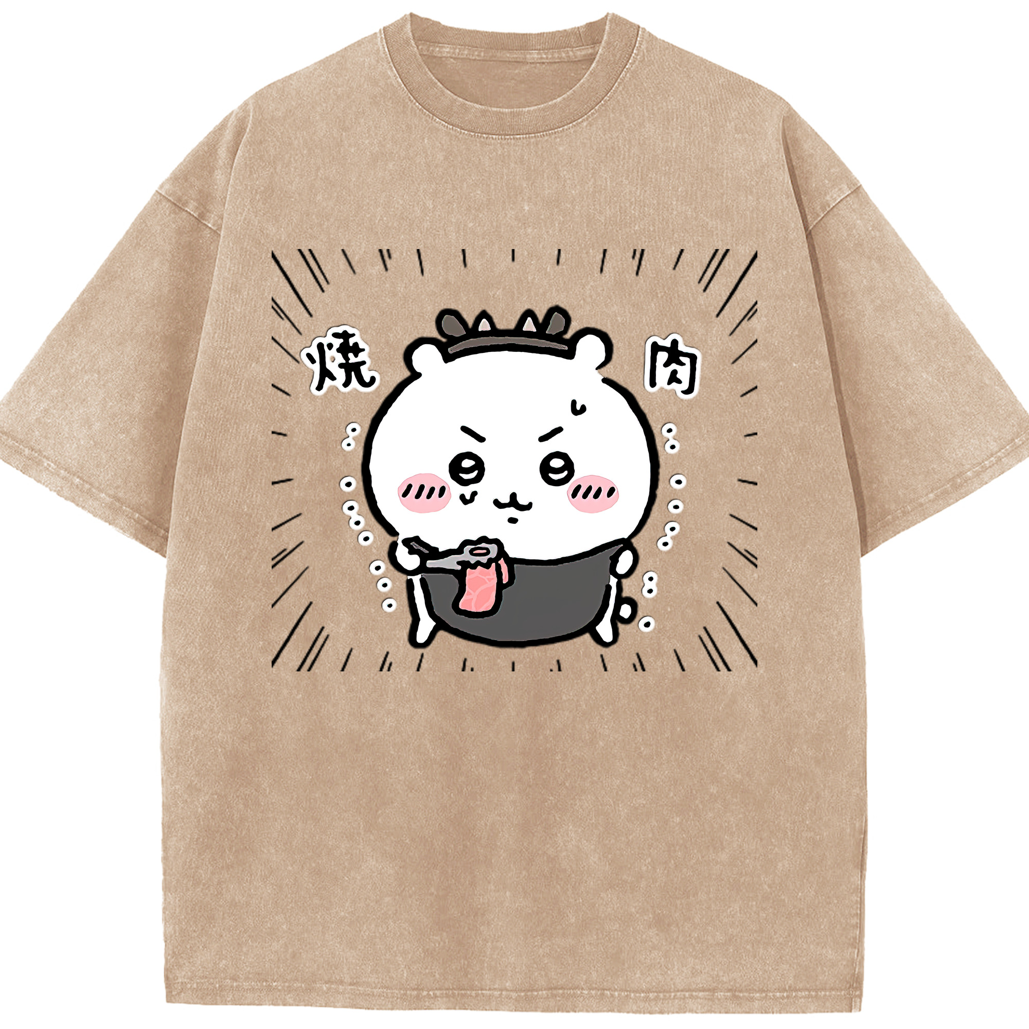（画像用） ちいかわ ちいかわ Chii-kawa chiikawa 綿100% ヴィンテージ風 半袖Tシャツ（フロントプリント）
