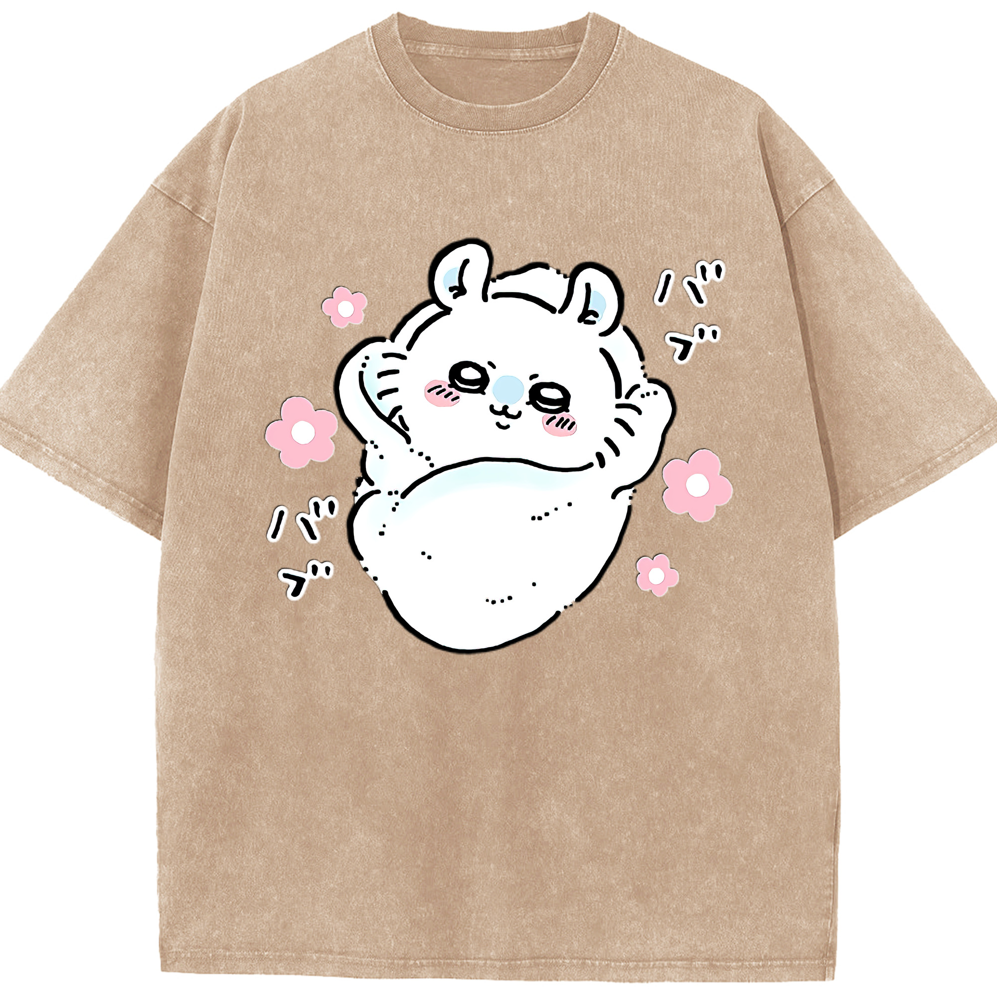 （画像用） ちいかわ モモンガ Chii-kawa Momonga 綿100% ヴィンテージ風 半袖Tシャツ（フロントプリント）