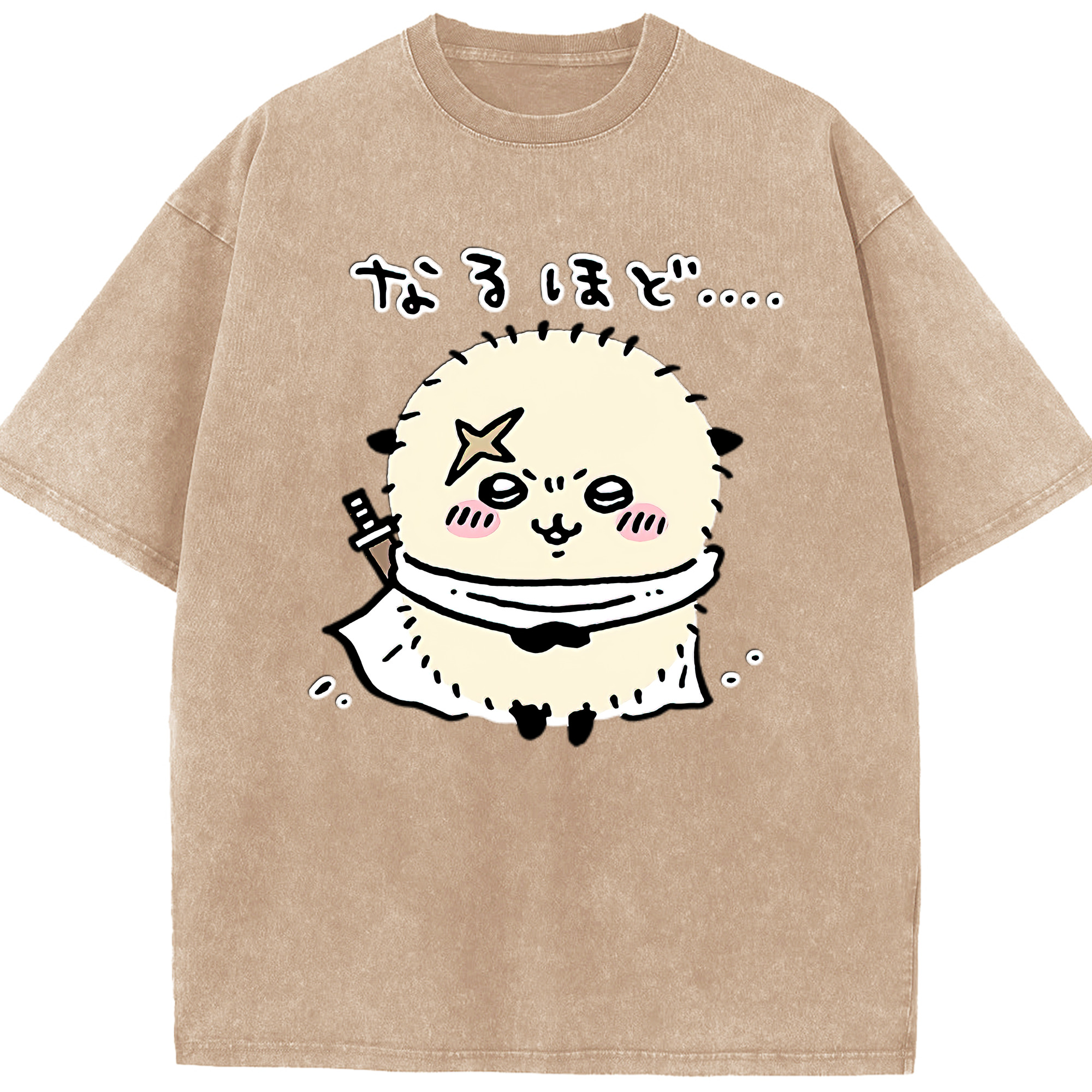 （画像用） ちいかわ ラッコ Chii-kawa Sea otter 綿100% ヴィンテージ風 半袖Tシャツ（フロントプリント）