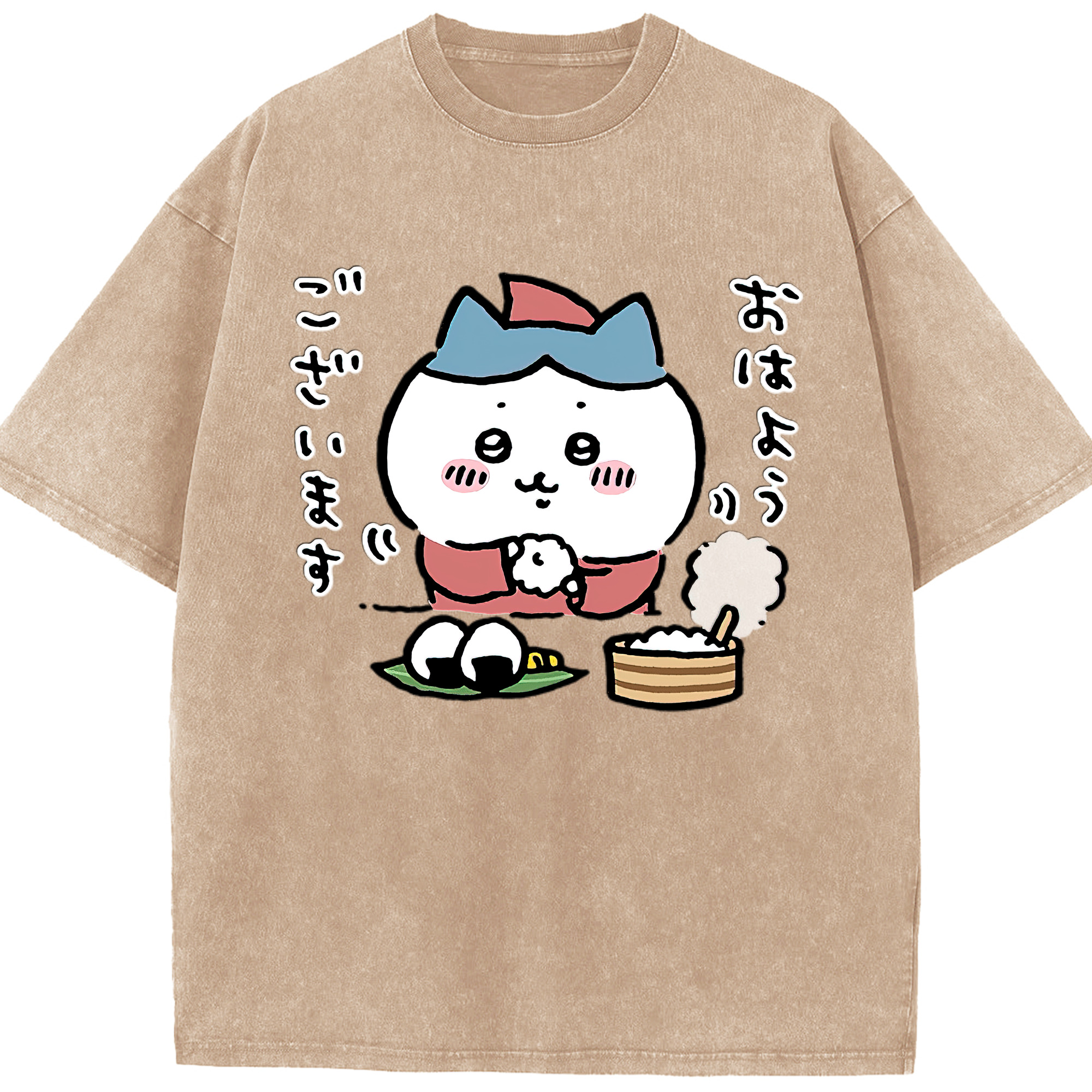 （画像用） ちいかわ ハチワレ Chii-kawa hachiware 綿100% ヴィンテージ風 半袖Tシャツ（フロントプリント）