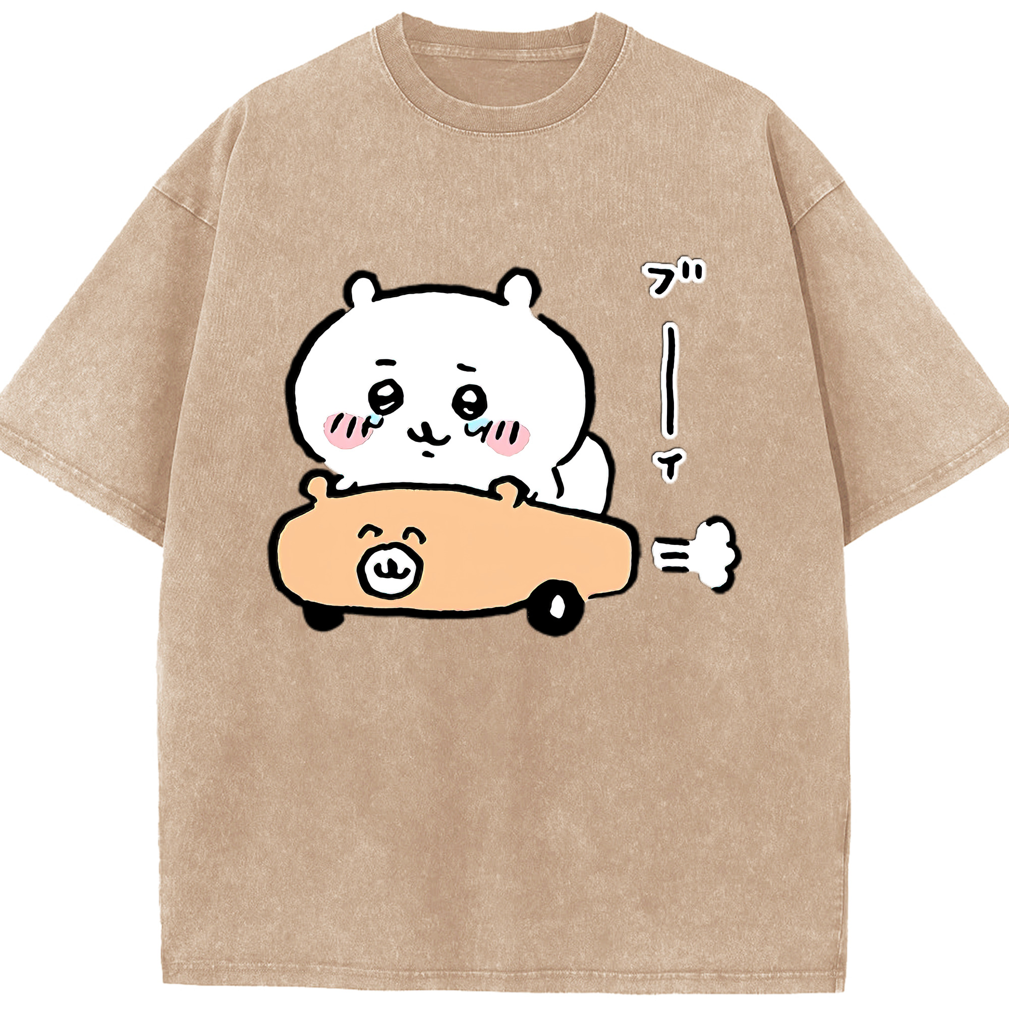 （画像用） ちいかわ ちいかわ Chii-kawa chiikawa 綿100% ヴィンテージ風 半袖Tシャツ（フロントプリント）