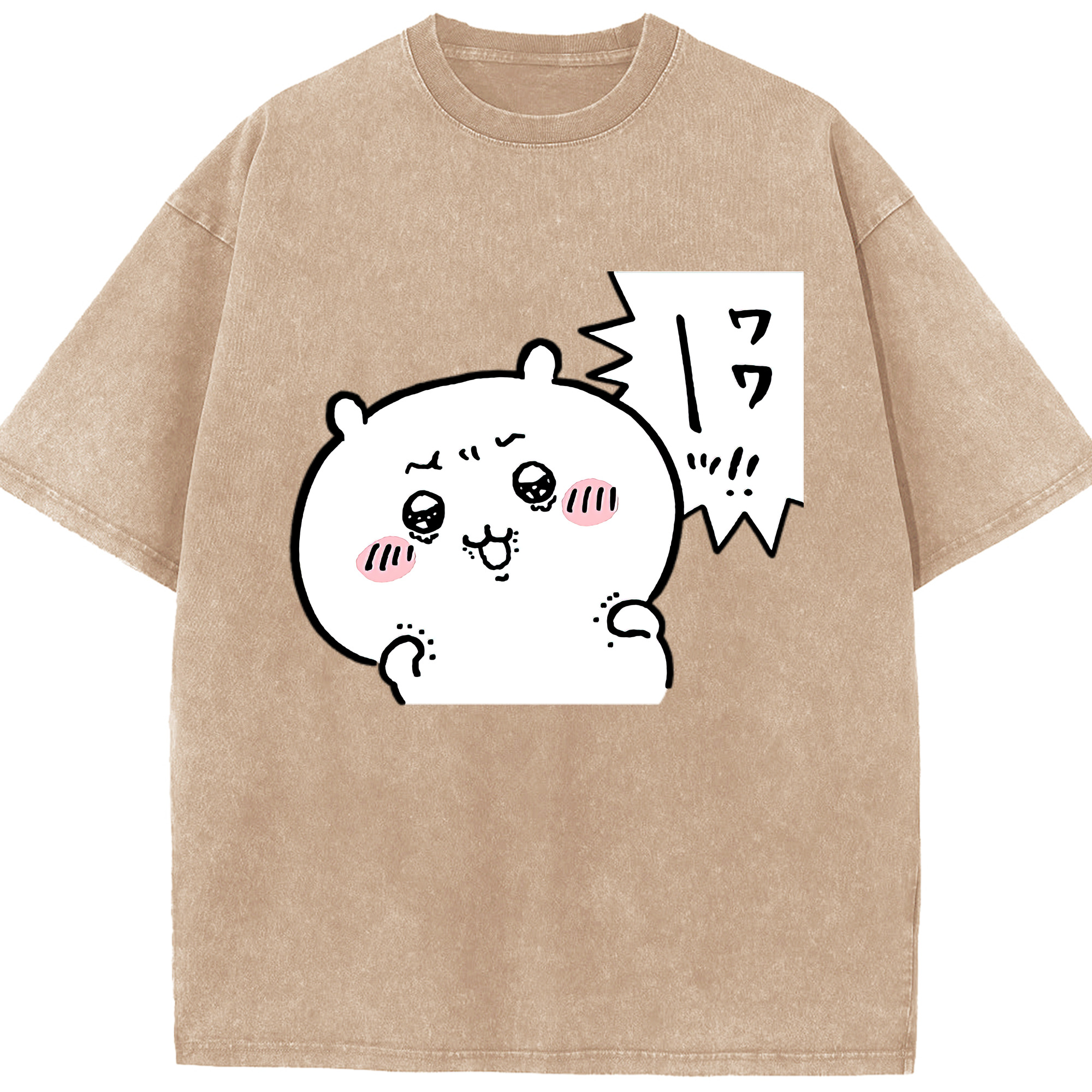 （画像用） ちいかわ ちいかわ Chii-kawa chiikawa 綿100% ヴィンテージ風 半袖Tシャツ（フロントプリント）