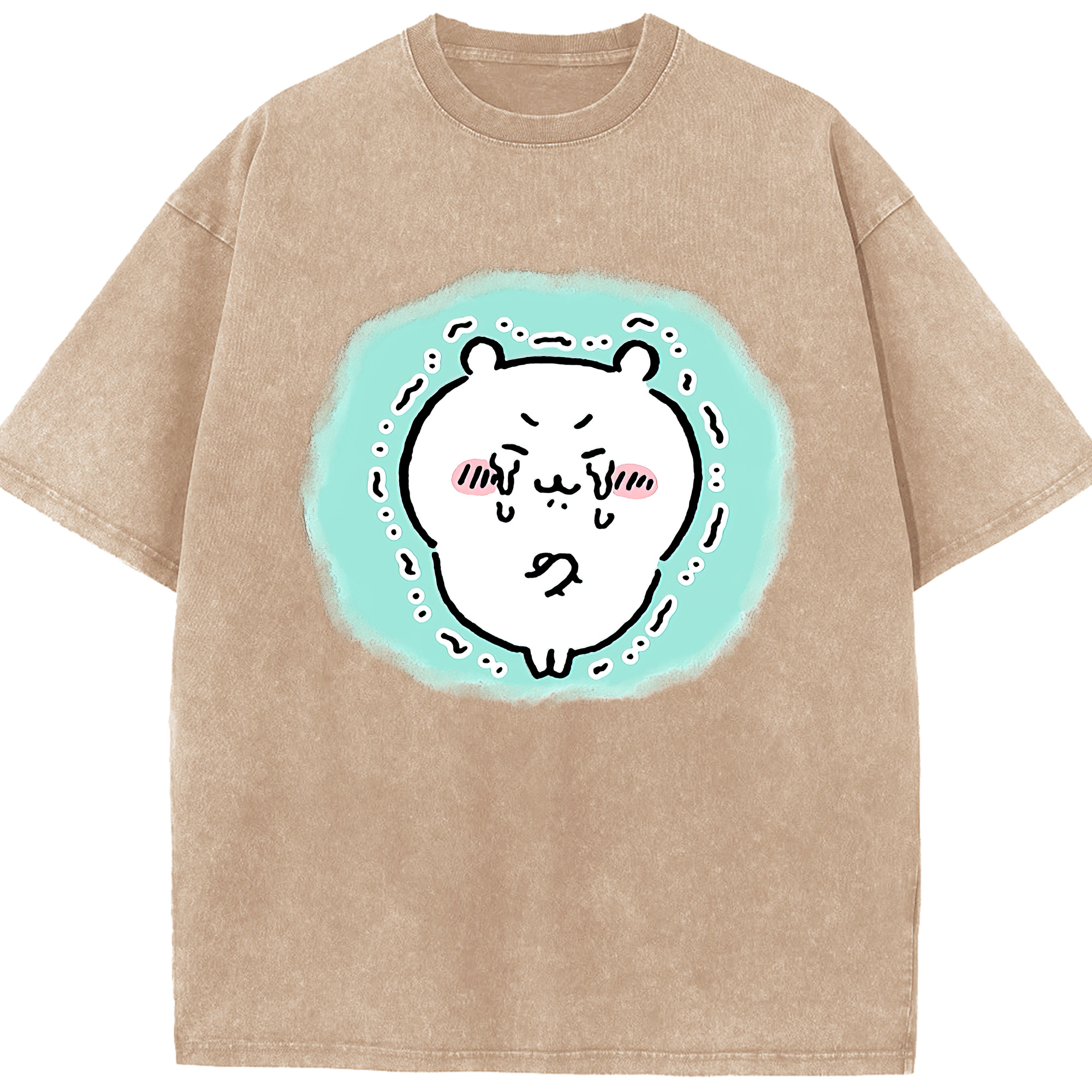 （画像用） ちいかわ ちいかわ Chii-kawa chiikawa 綿100% ヴィンテージ風 半袖Tシャツ（フロントプリント）