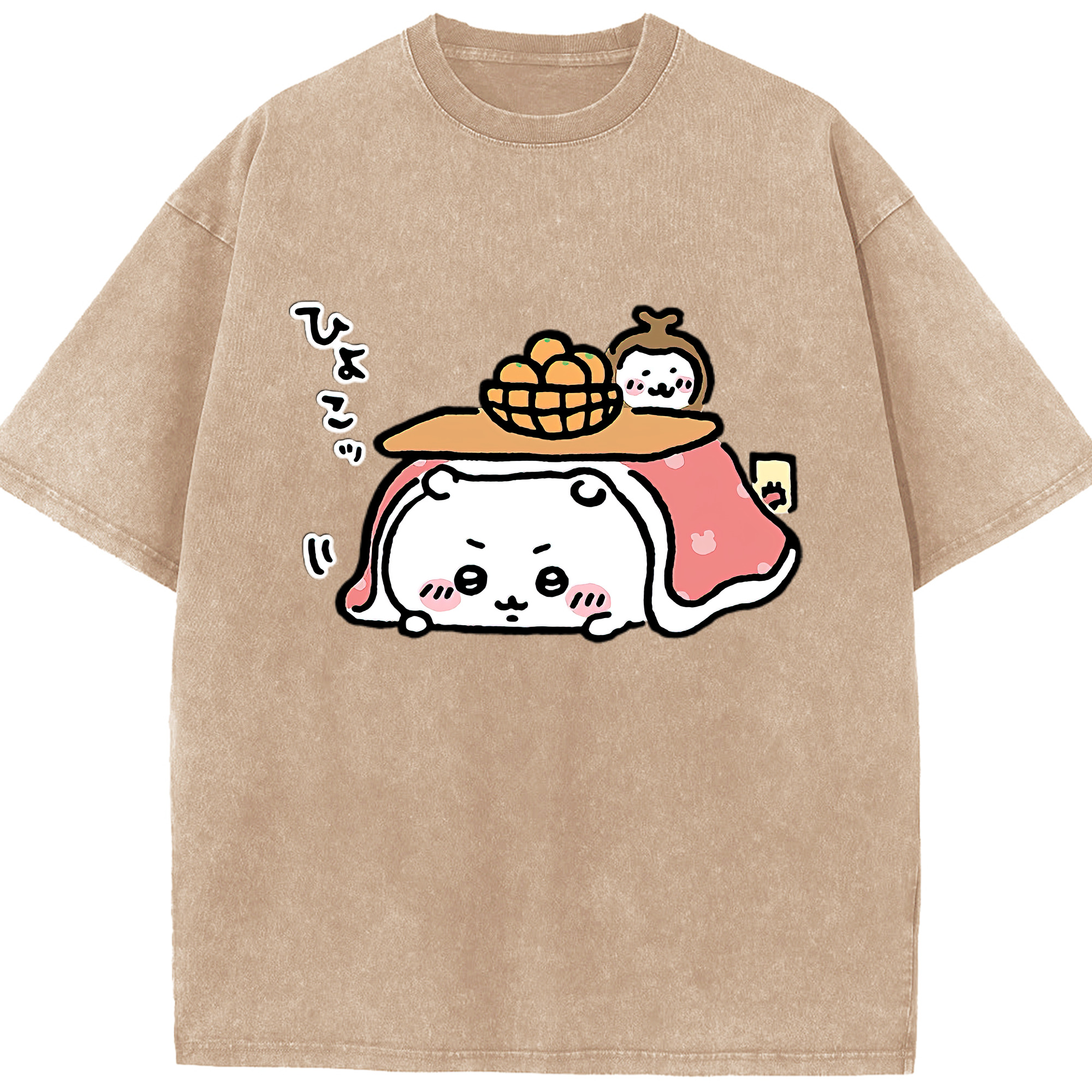 （画像用） ちいかわ ちいかわ Chii-kawa chiikawa 綿100% ヴィンテージ風 半袖Tシャツ（フロントプリント）