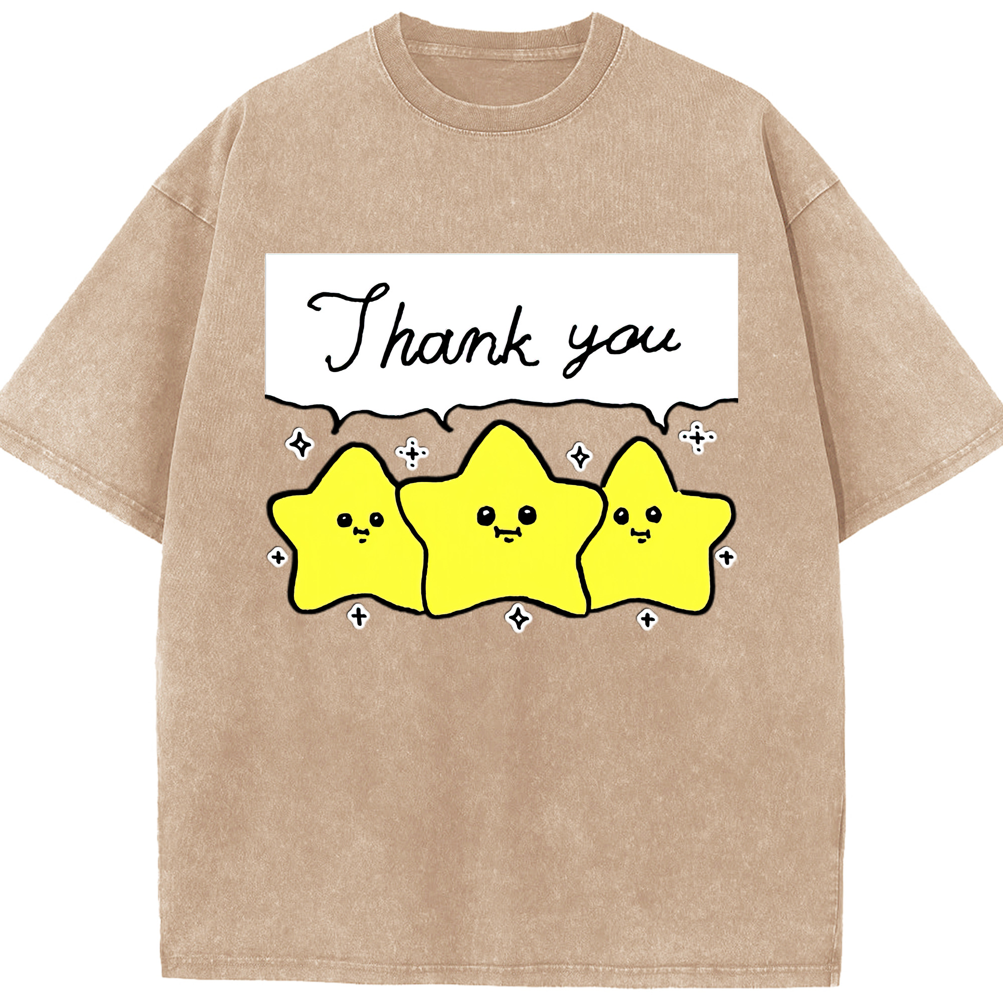 （画像用） ちいかわ 流れ星 Chii-kawa Shooting star 綿100% ヴィンテージ風 半袖Tシャツ（フロントプリント）