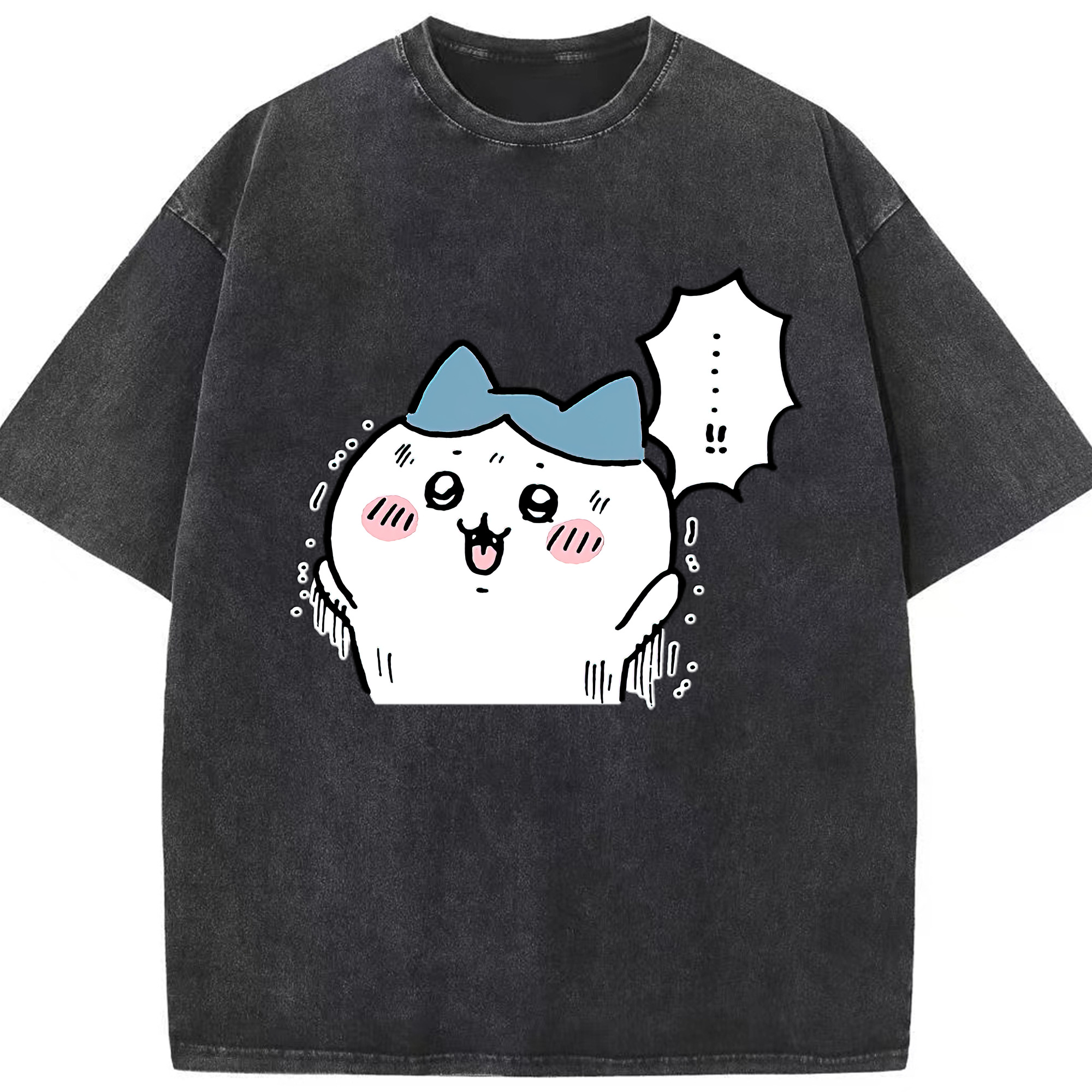 （画像用） ちいかわ ハチワレ Chii-kawa hachiware 綿100% ヴィンテージ風 半袖Tシャツ（フロントプリント）
