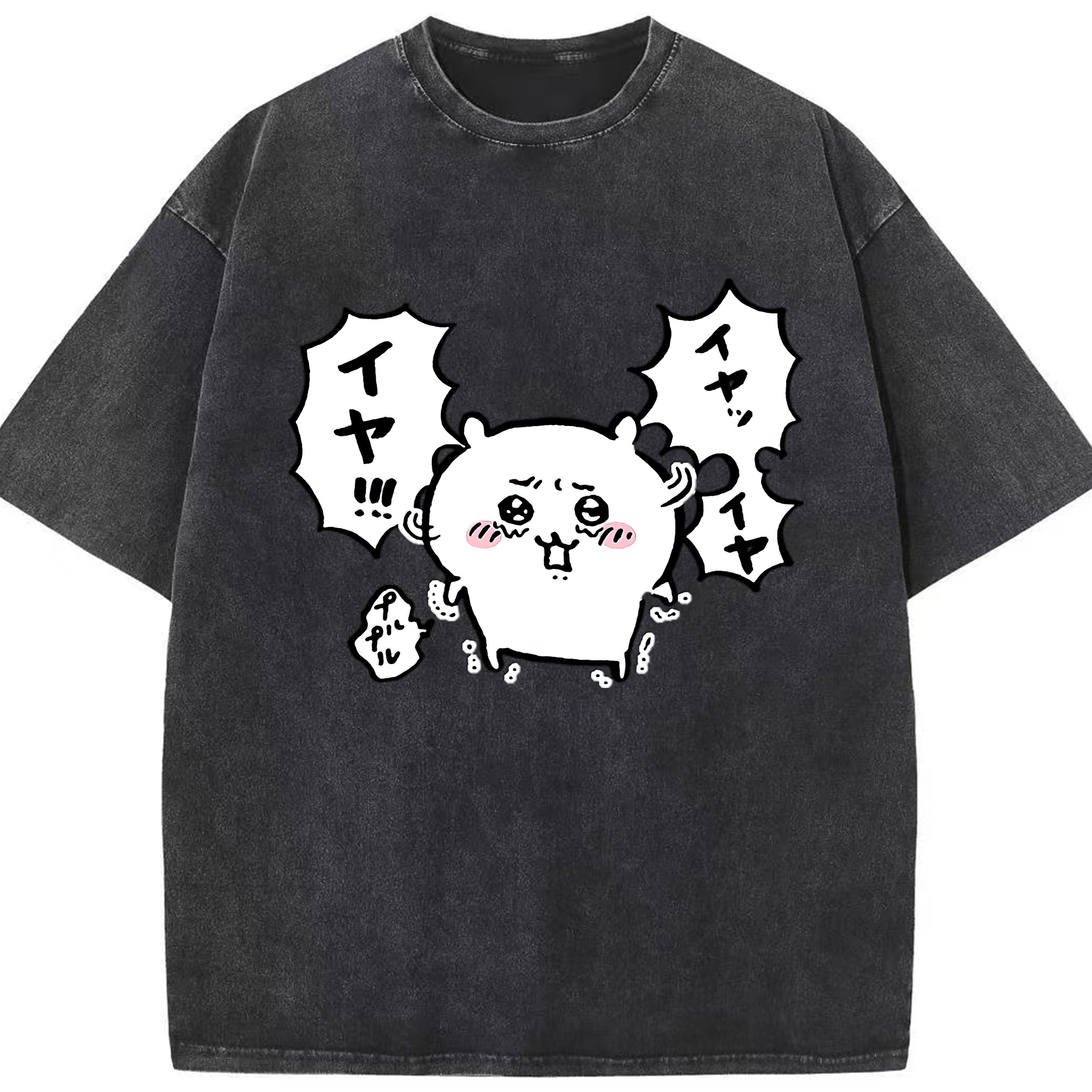 （画像用） ちいかわ ちいかわ Chii-kawa chiikawa 綿100% ヴィンテージ風 半袖Tシャツ（フロントプリント）