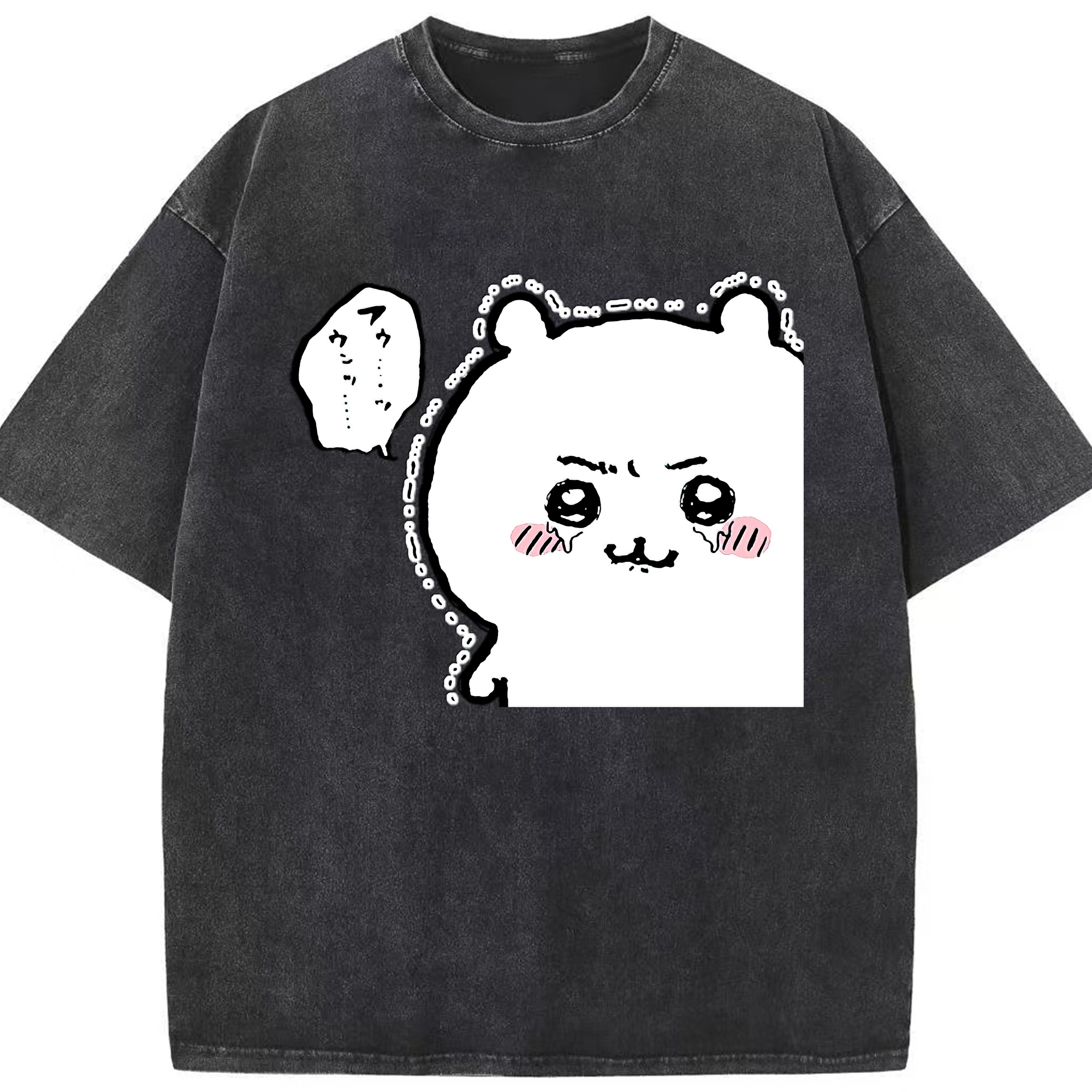 （画像用） ちいかわ ちいかわ Chii-kawa chiikawa 綿100% ヴィンテージ風 半袖Tシャツ（フロントプリント）