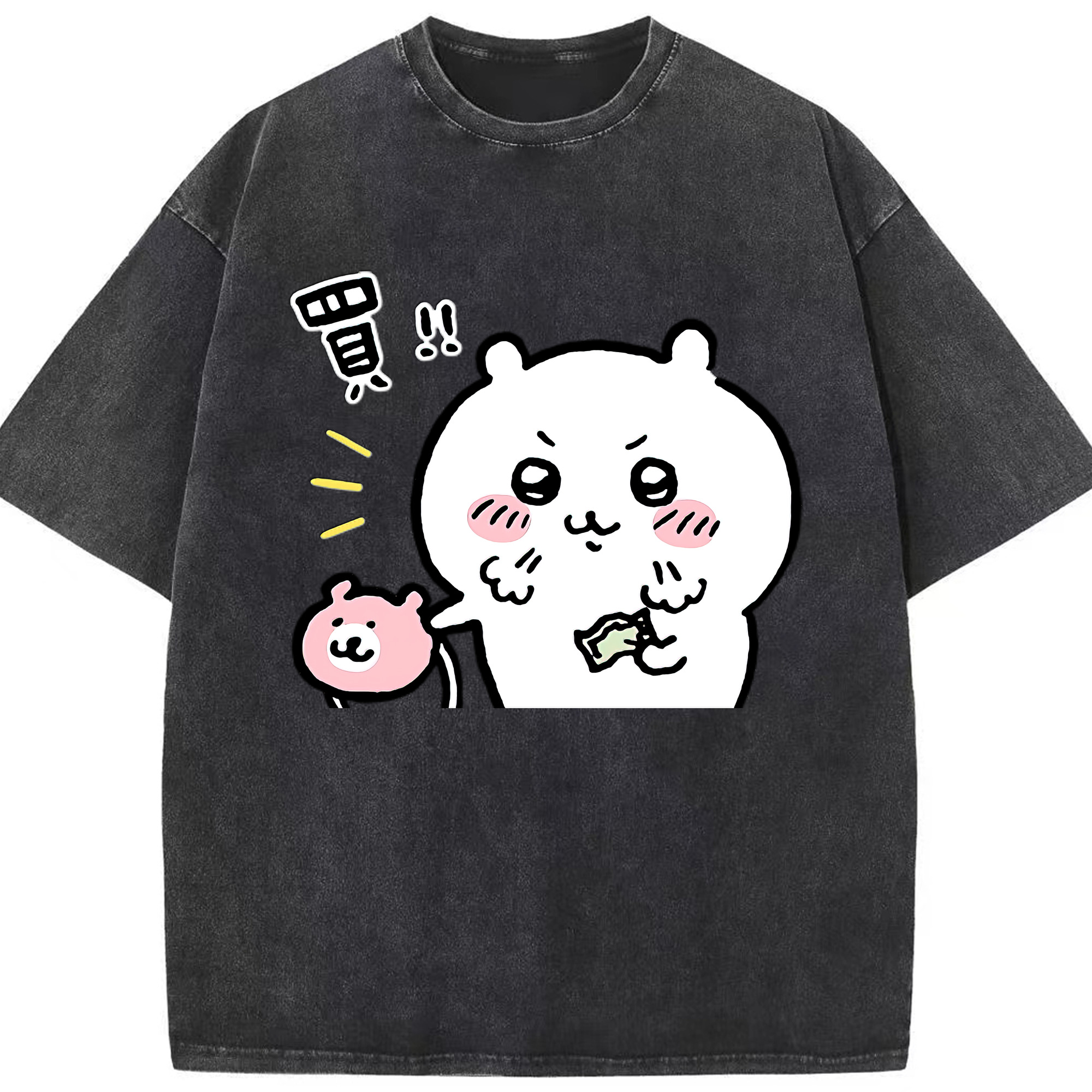 （画像用） ちいかわ ちいかわ Chii-kawa chiikawa 綿100% ヴィンテージ風 半袖Tシャツ（フロントプリント）